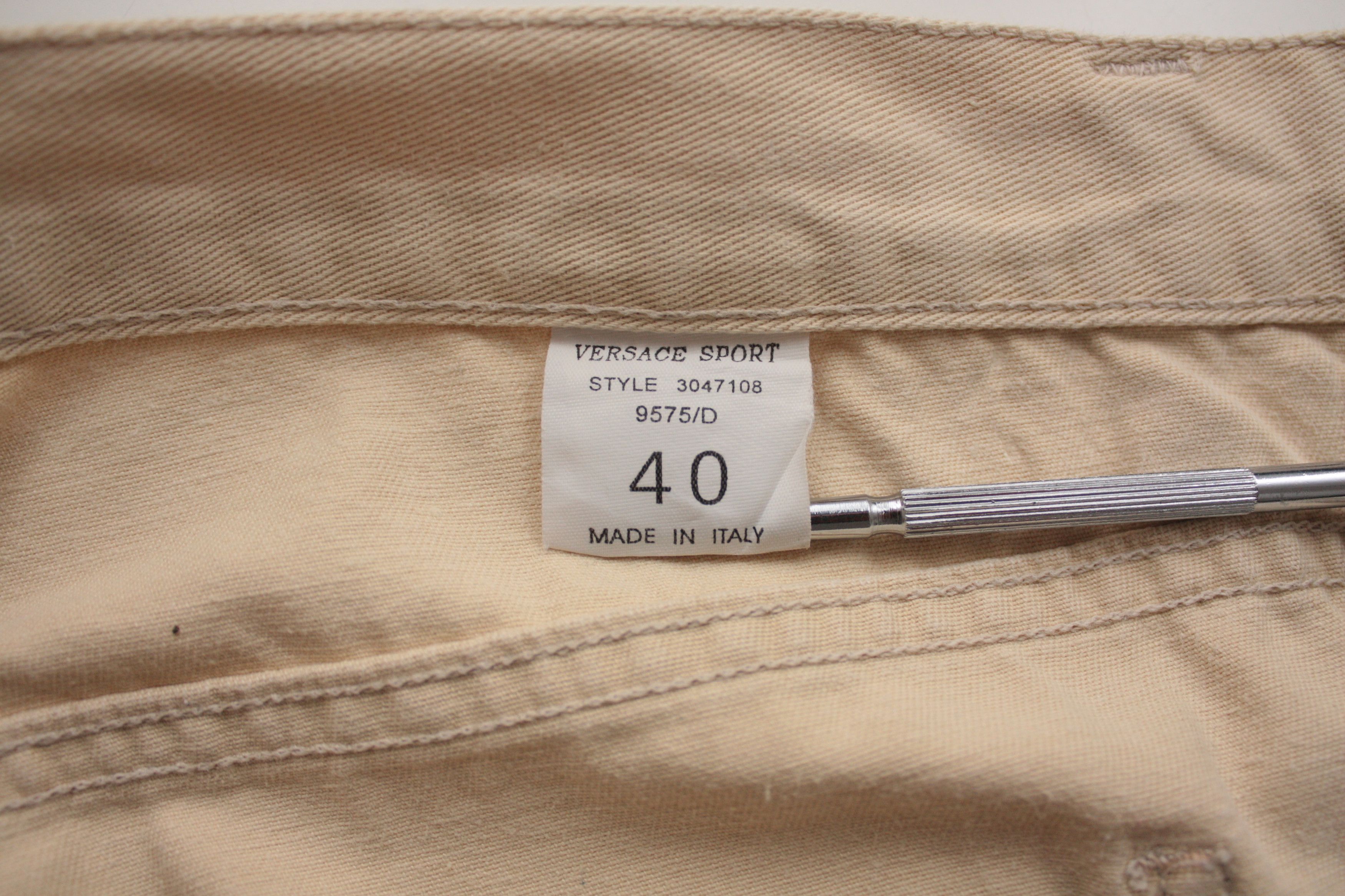 Versace Versace Sport Vintage Beige Denim Pants Men's Made In Italy Size US 34 / EU 50 - 8 Thumbnail