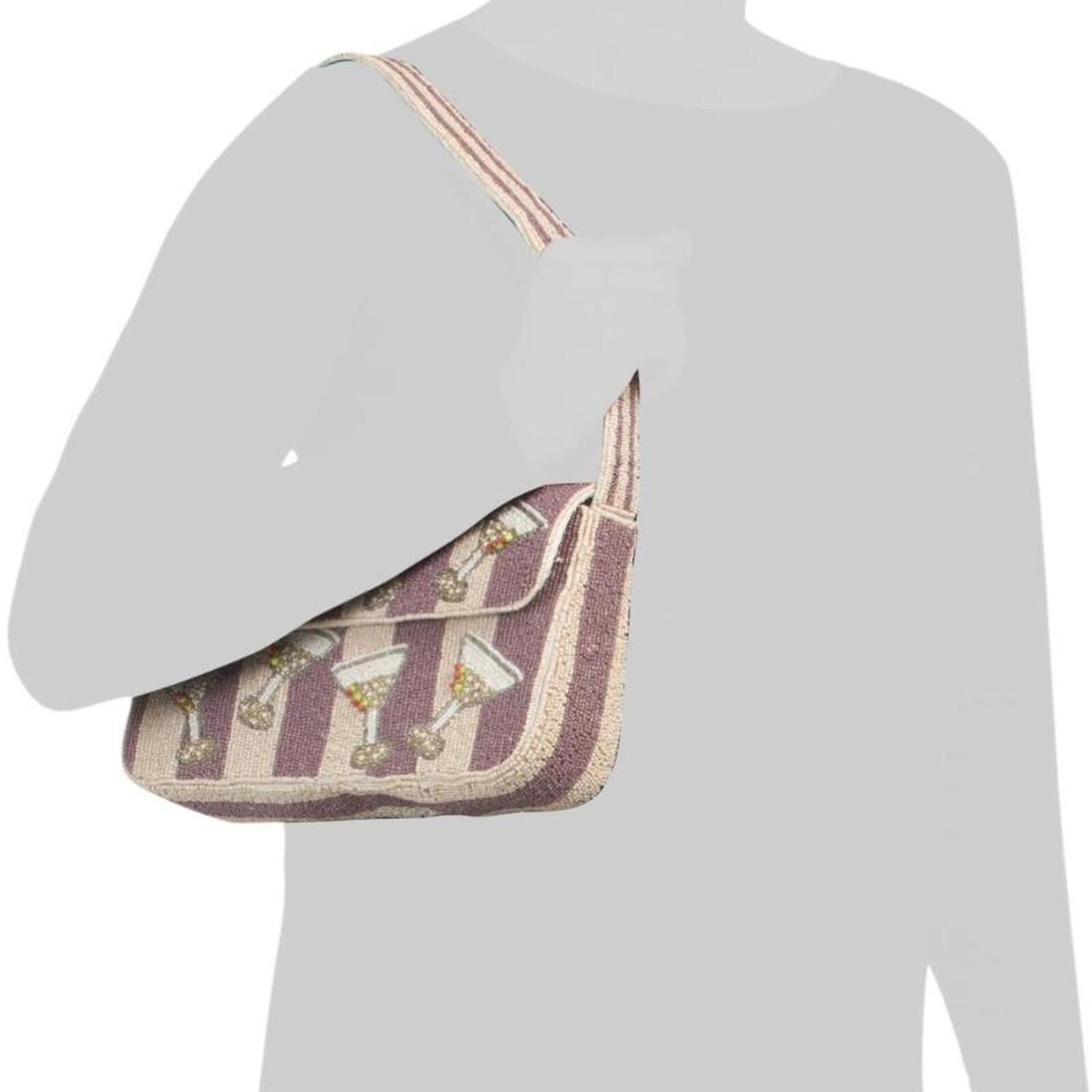 Marsell TikTok viral Multicoloured Beaded Bag Martini Olive Striped Size ONE SIZE - 3 Thumbnail