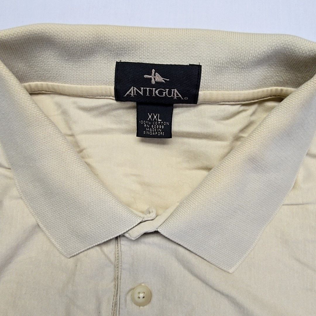 Antigua Vintage Antigua Bedrock Golf Polo Embroidered Beige XXL Size US XXL / EU 58 / 5 - 6 Thumbnail