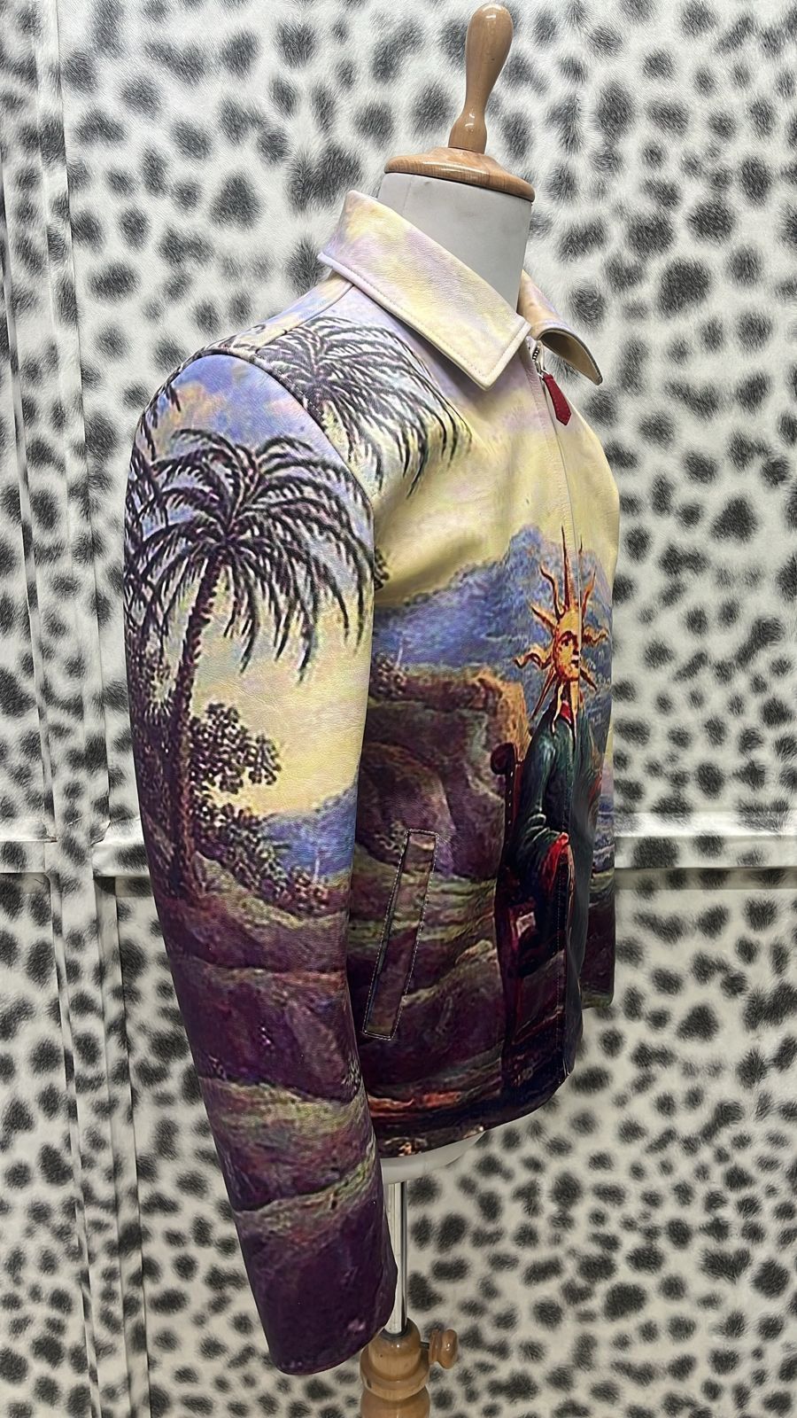 ILLUMINATION: Printed Leather Jacket