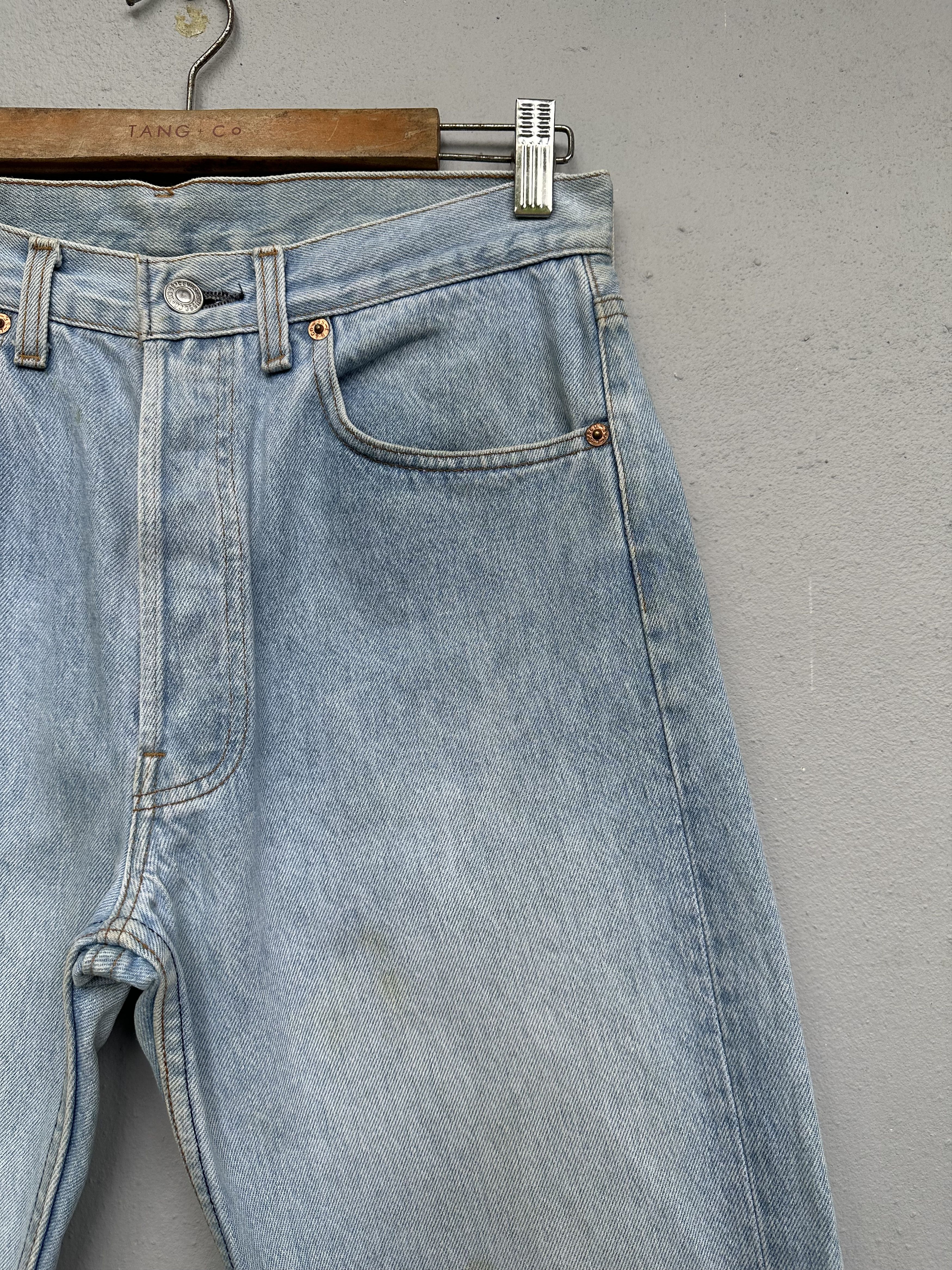 Levi's Vintage 1993 Levi's 501 Distressed Denim Jeans Size US 30 / EU 46 - 9 Thumbnail