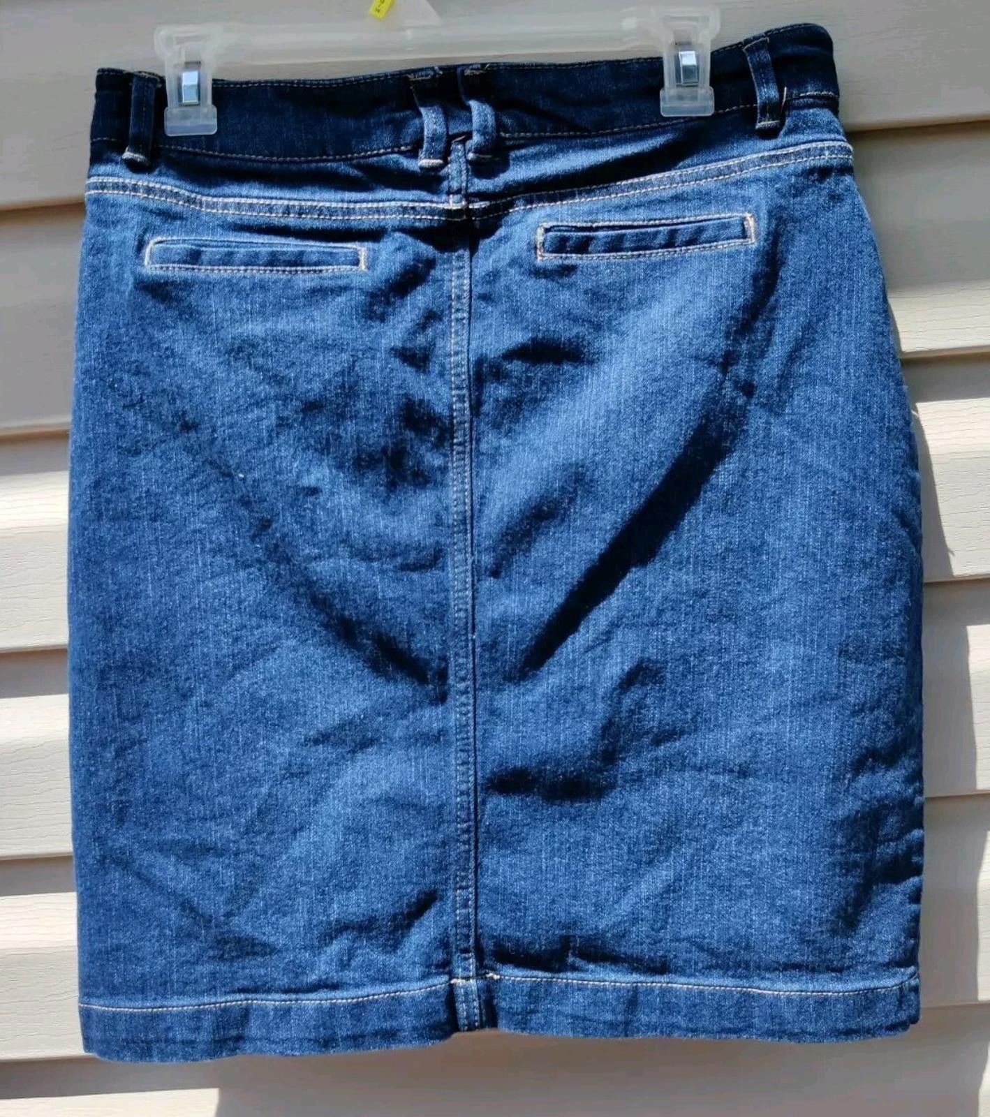 James Perse Per Se Denim Blue Jean Pencil Skirt 8 Wash 29 Short No Slit Size 30" / US 8 / IT 44 - 4 Thumbnail