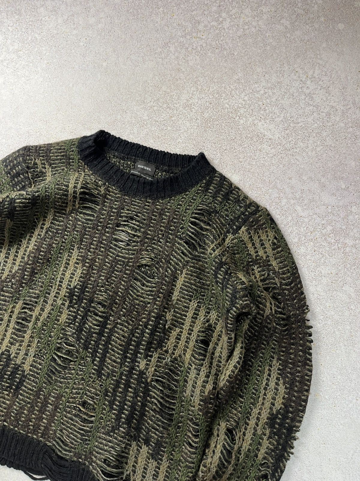 Diesel Diesel Distressed Camo Mutant Sweater Size US M / EU 48-50 / 2 - 2 Thumbnail