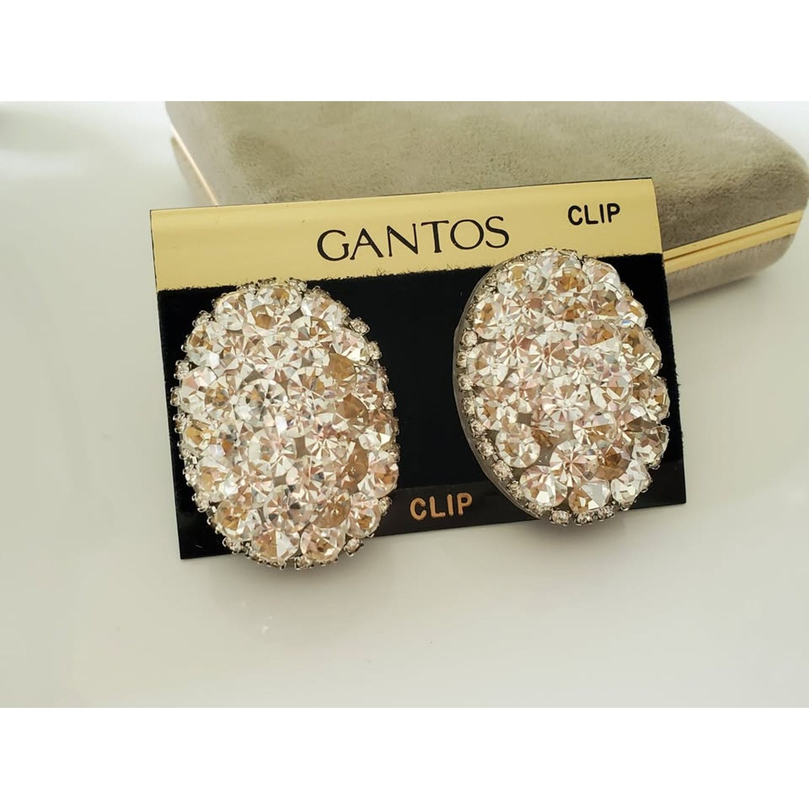Other Vintage Chunky Rhinestone Clip-On Earrings Size ONE SIZE - 1 Thumbnail