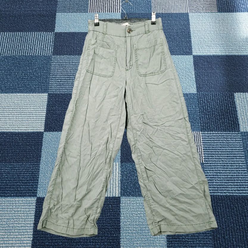 Cynthia Rowley Cynthia Rowley Pants Womens 2 Green Lyocell Wide-Leg High Rise Elastic Waist Shoes? Size 26" / US 2 / IT 38 - 1 Thumbnail