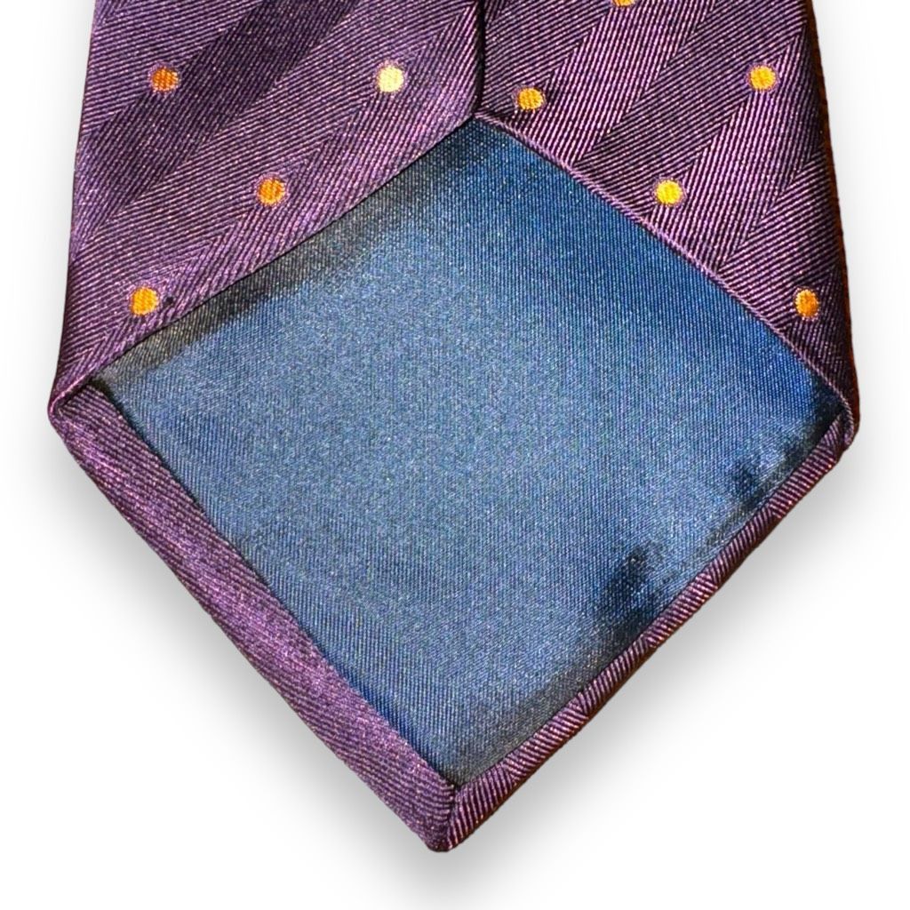 Other Dormeuil Paris Purple Polkadot Handmade Silk Neck Tie Size ONE SIZE - 4 Thumbnail