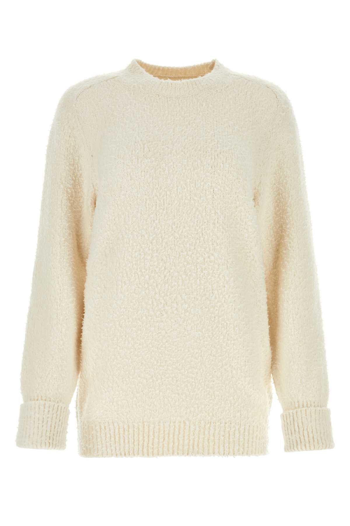 image of Maison Margiela Ivory Cotton Blend Sweater in White, Women's (Size XS)
