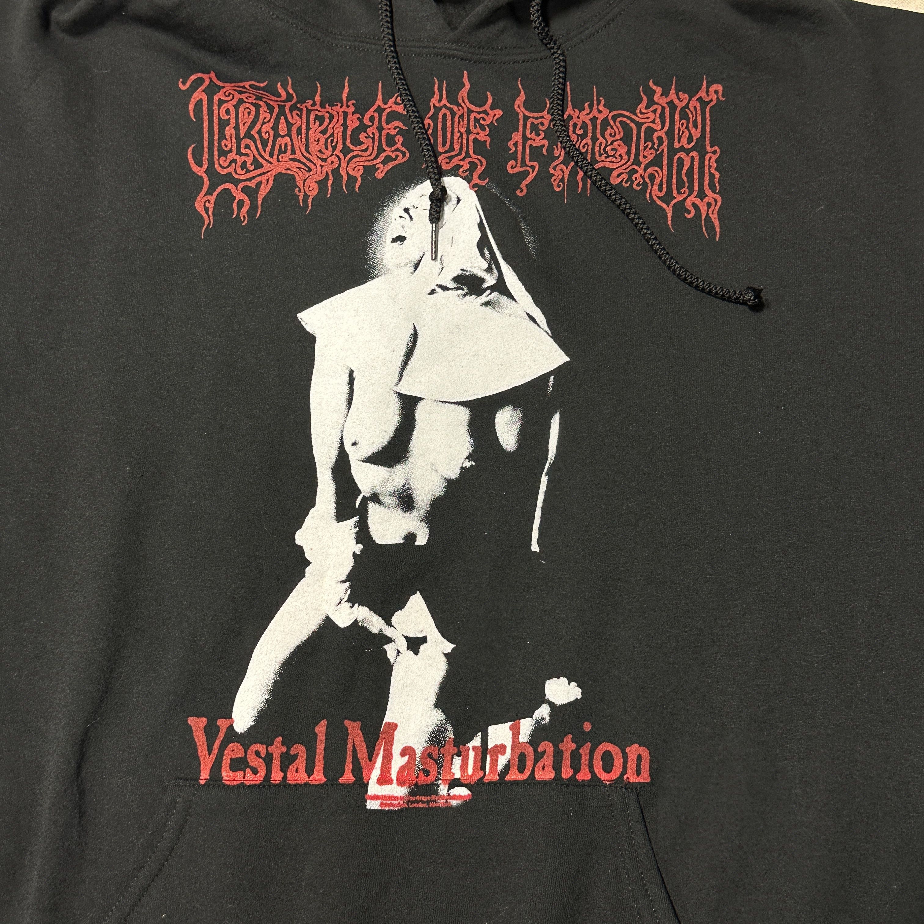 Jerzees Vintage Cradle of Filth Vestal Masturbation Hooded Sweatshirt Size XL y2k Size US XL / EU 56 / 4 - 2 Thumbnail