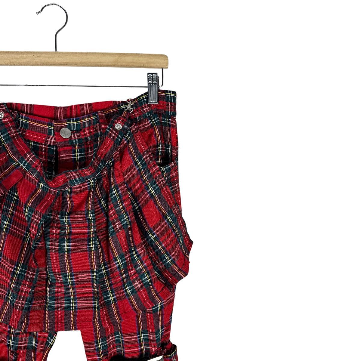 Japanese Brand ☀️RED TARTAN BONDAGE PANTS Size 30" / US 8 / IT 44 - 4 Thumbnail