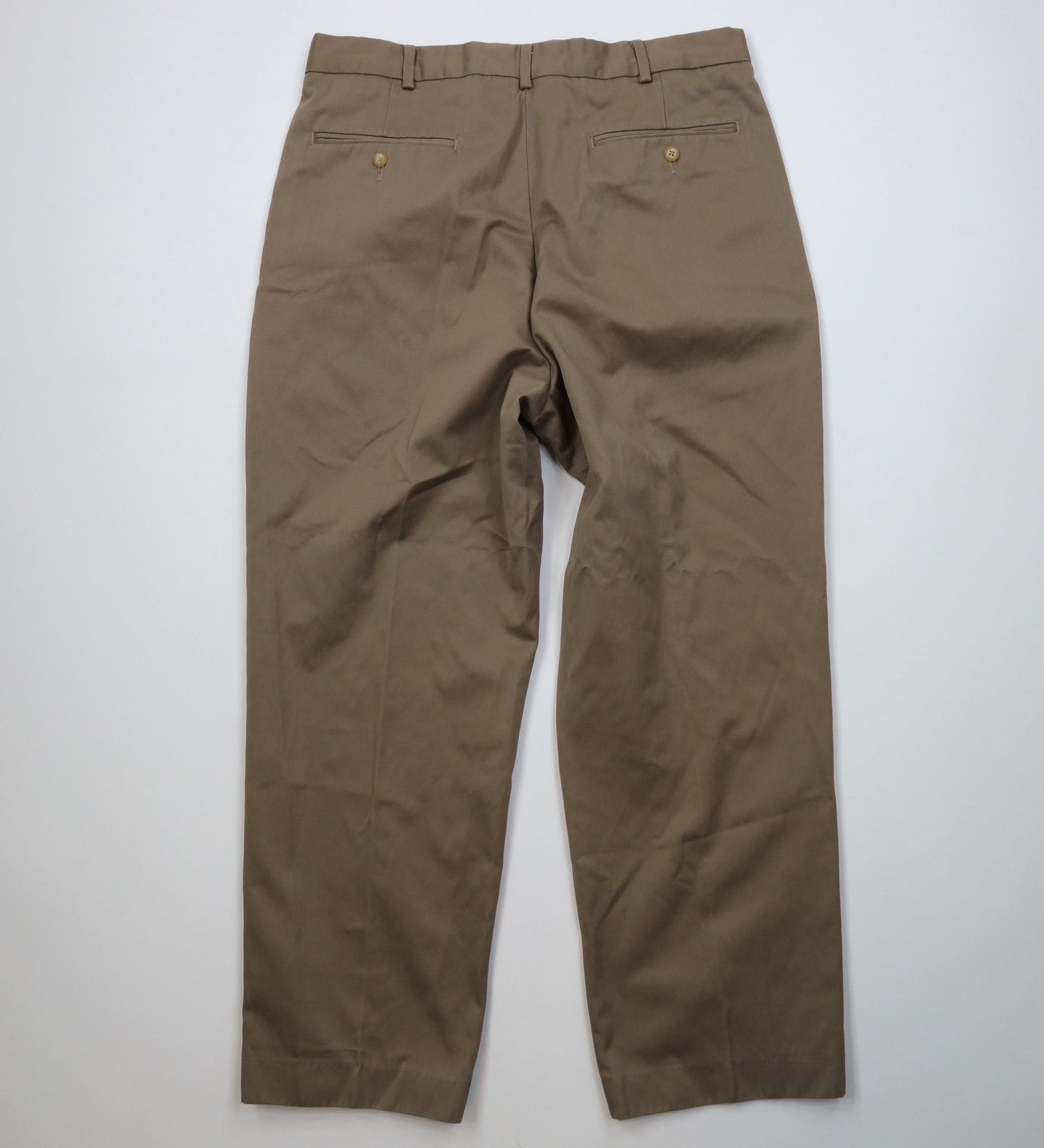 Lands' End Vintage 90s Lands End Heavyweight Wide Leg Chino Pants Brown Size US 36 / EU 52 - 10 Thumbnail