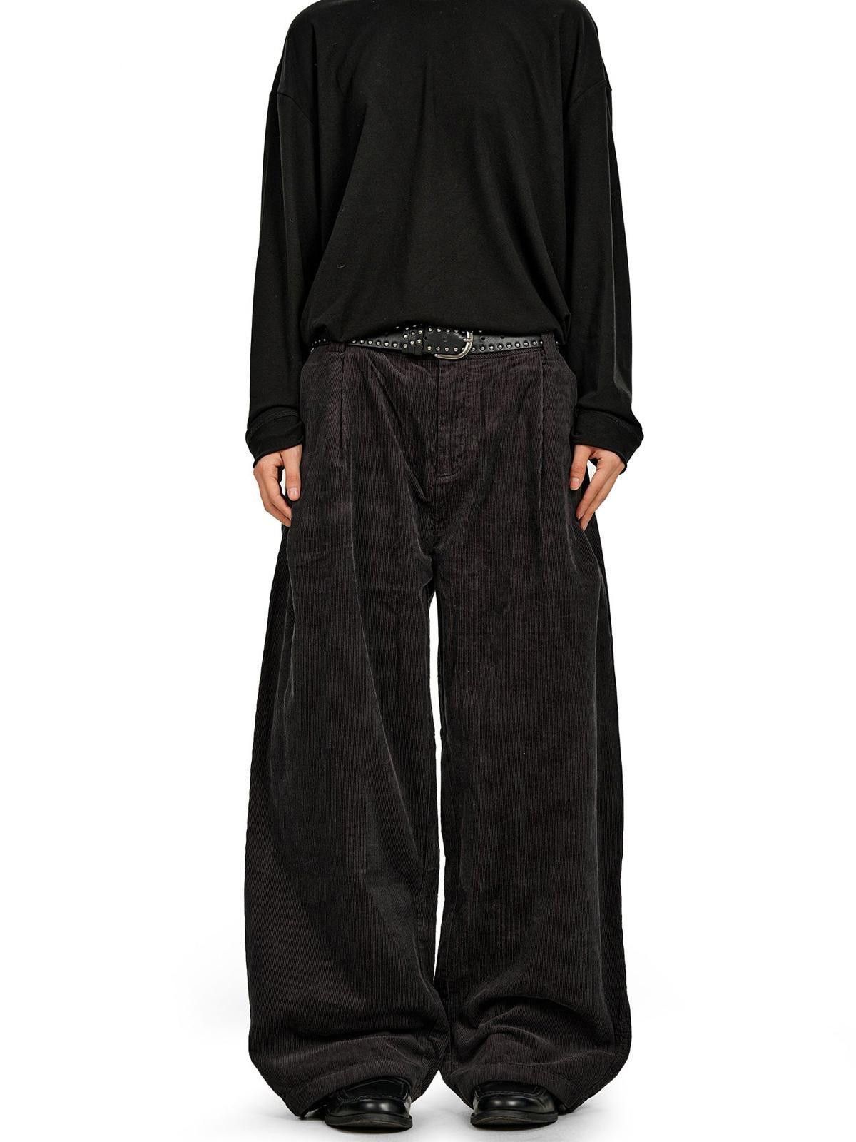Other Volcanic Grey Corduroy Banana Curved-Leg Pants Size US 32 / EU 48 - 2 Thumbnail