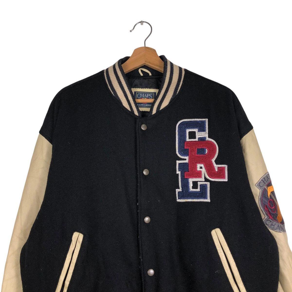Chaps Ralph Lauren 🔥VINTAGE JUMPER VARSITY LEATHER JACKET CHAPS RALPH LAUREN Size US L / EU 52-54 / 3 - 5 Thumbnail