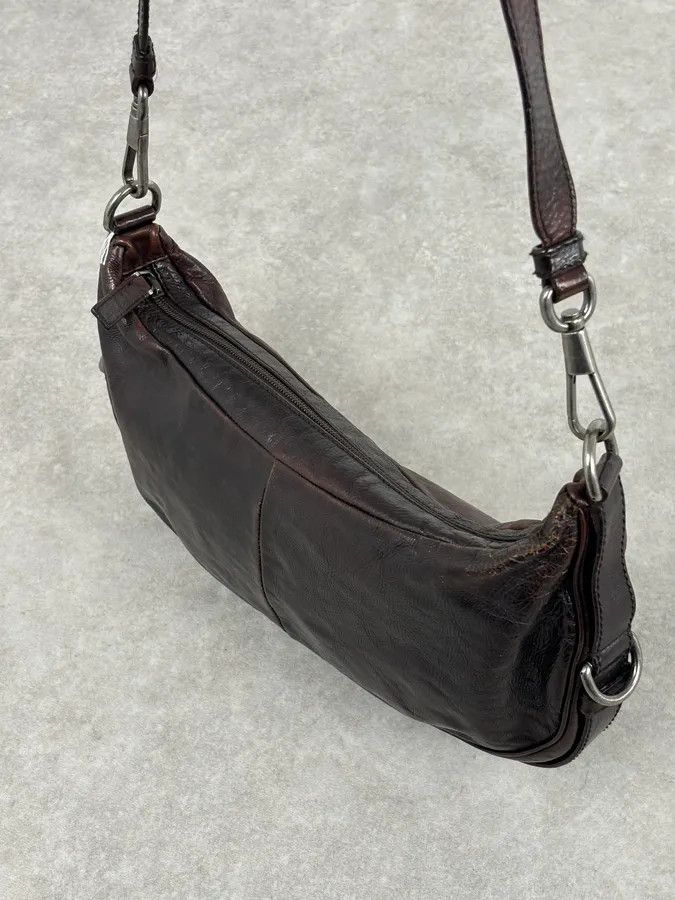 Yves Saint Laurent 2000s Yves Saint Laurent Mombasa Organic Horn Brown Leather Crossbody Bag Size ONE SIZE - 10 Thumbnail