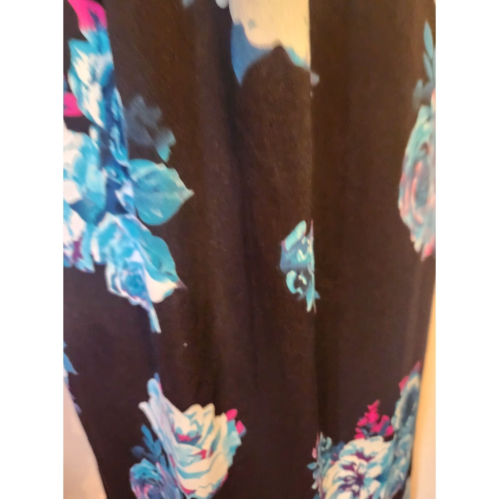 Vintage Metaphor Maxi Dress Black Floral Empire Waist Sleeveless M Petite Women V-Neck Dress, Casual, Party/Cocktail, Travel, Machine Washable Size M / US 6-8 / IT 42-44 - 5 Thumbnail