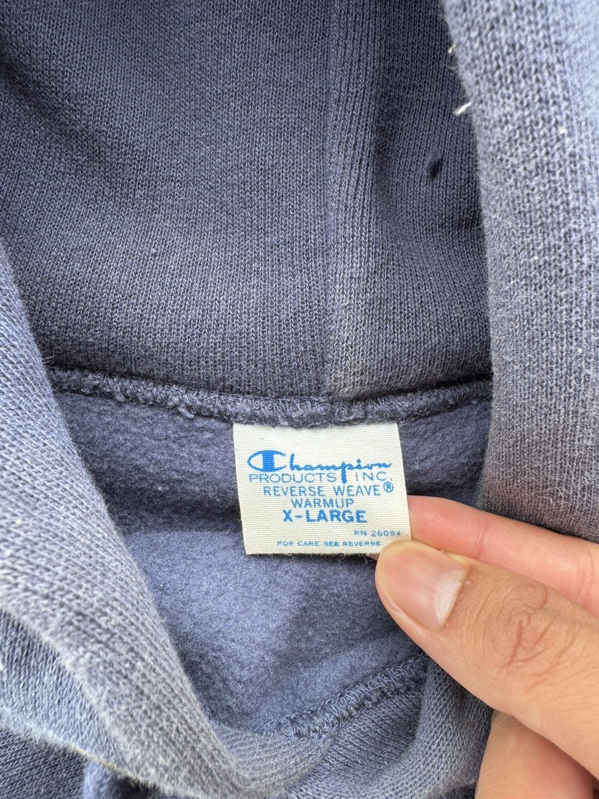 Champion × Vintage 70s VINTAGE REVERSE WEAVE CHAMPION HOODIE NAVY Size US XL / EU 56 / 4 - 4 Thumbnail