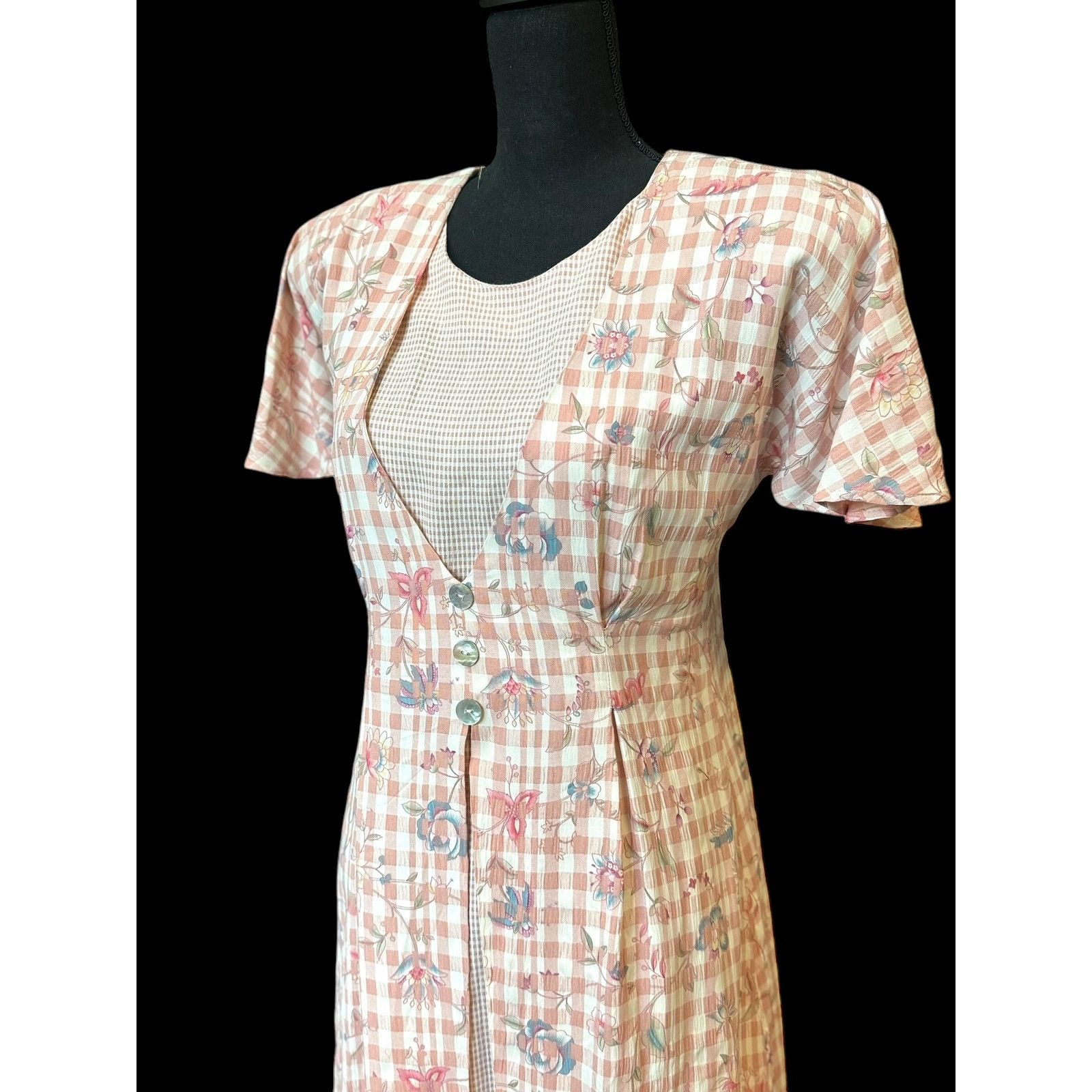 Vintage Vintage Pink 80's dress Cottagecore Expo sz 12 Granny Twee Size XL / US 12-14 / IT 48-50 - 8 Thumbnail