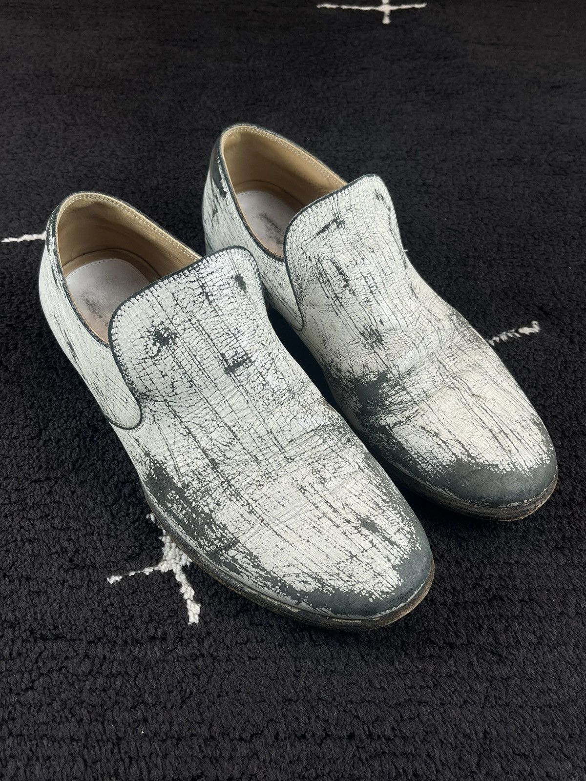 Maison Margiela FW12 Maison Margiela H&M Painted Leather Loafers Size US 8 / EU 41 - 2 Thumbnail