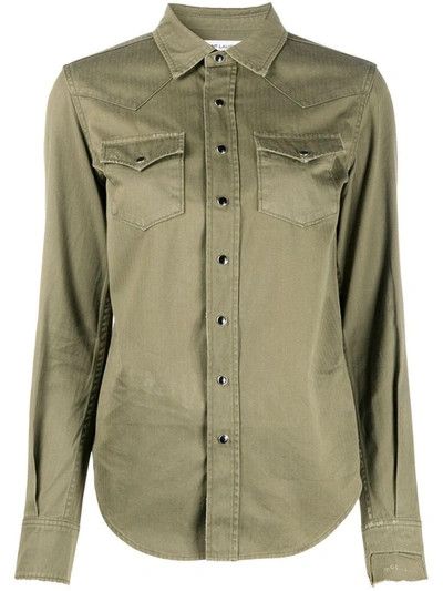 Saint Laurent Paris o1bcso1str0325 Classic Western Shirt in khaki Size XXL / US 16-18 / IT 52-54 - 1 Thumbnail