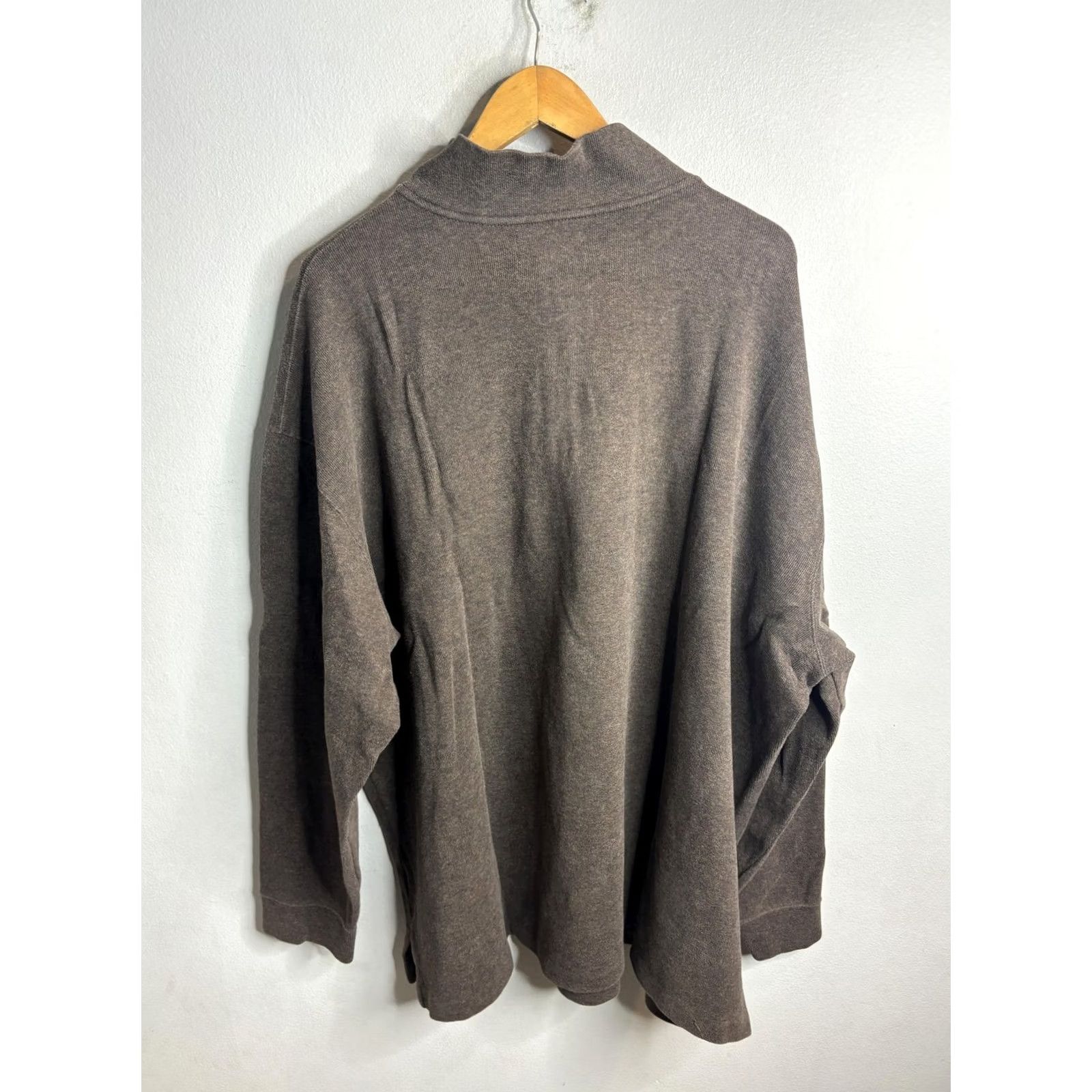 Polo Ralph Lauren Polo Ralph Lauren Mens Big 3X Brown Quarter Zip Pullover Sweater Mock Neck Logo Size US XXL / EU 58 / 5 - 5 Thumbnail
