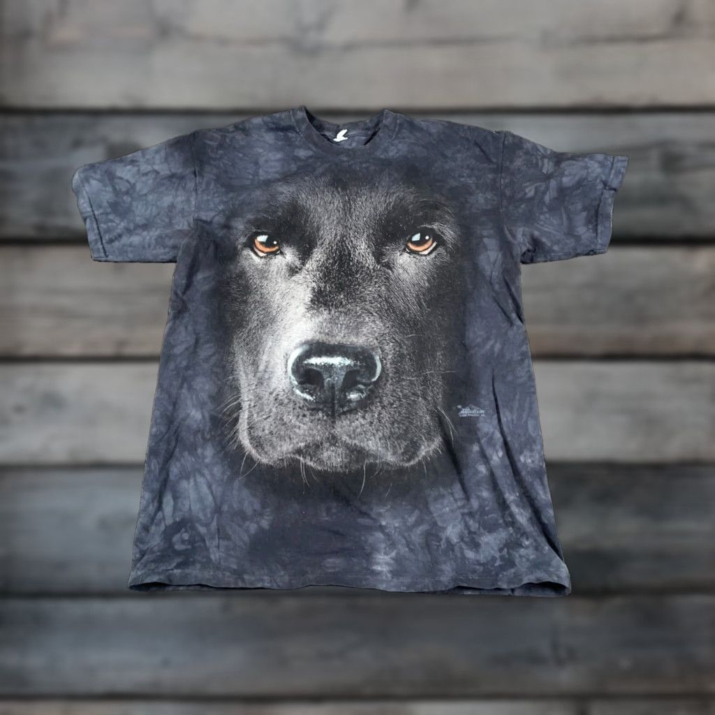 Delta VINTAGE The Mountain Black Lab Print T-Shirt Men's Large Gray Tie Dye Cotton Dog Retro Graphic Size US L / EU 52-54 / 3 - 1 Thumbnail