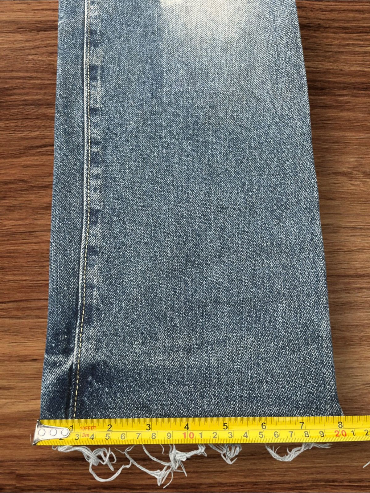 Japanese Brand Vintage Japanese Brand GU Distress Frayed Leg Blue Wash Jean Size US 32 / EU 48 - 14 Thumbnail