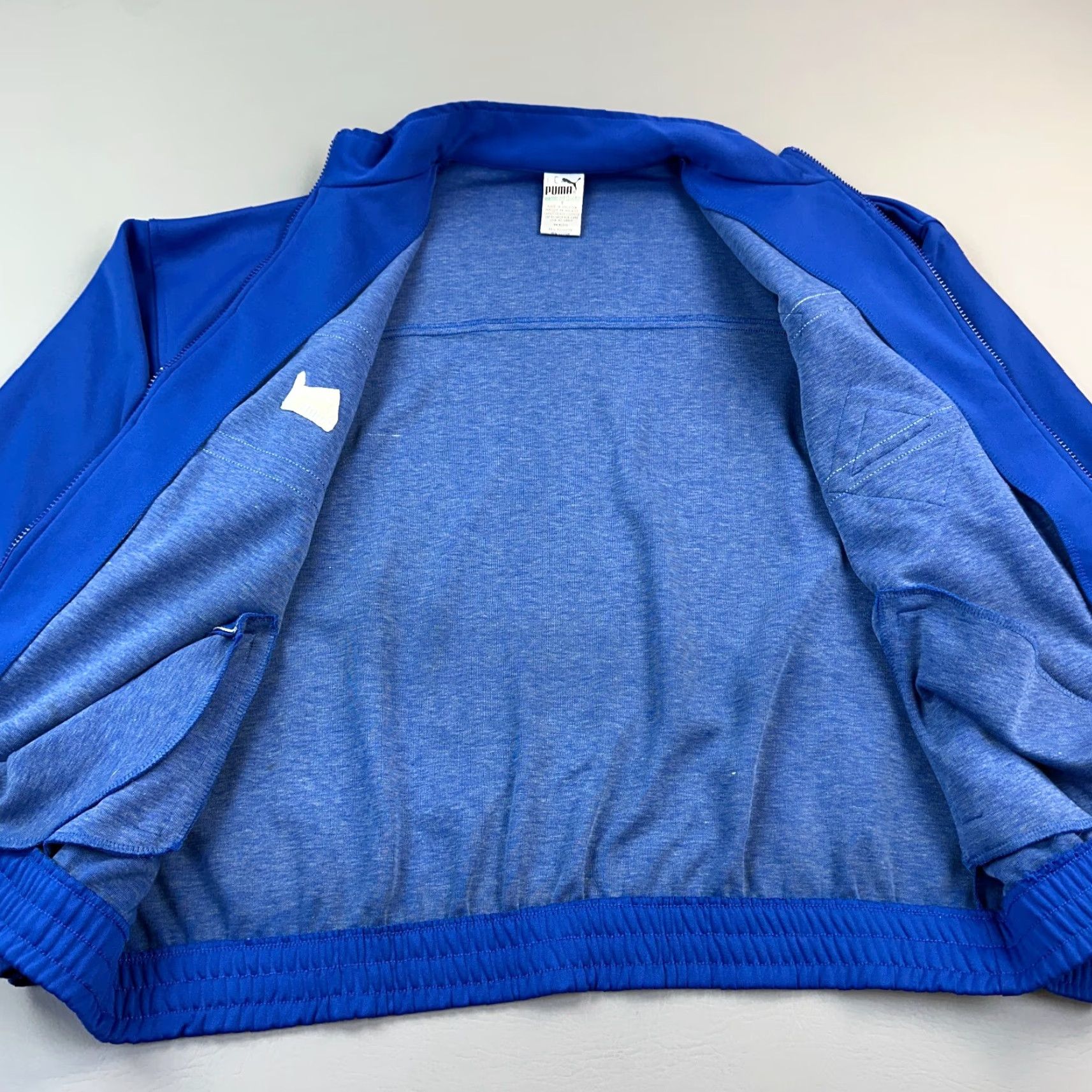 Puma VINTAGE Puma Tracksuit Mens Small Blue Geometric Stirrup Ankle Zip Pants 90s Size 36R - 3 Thumbnail