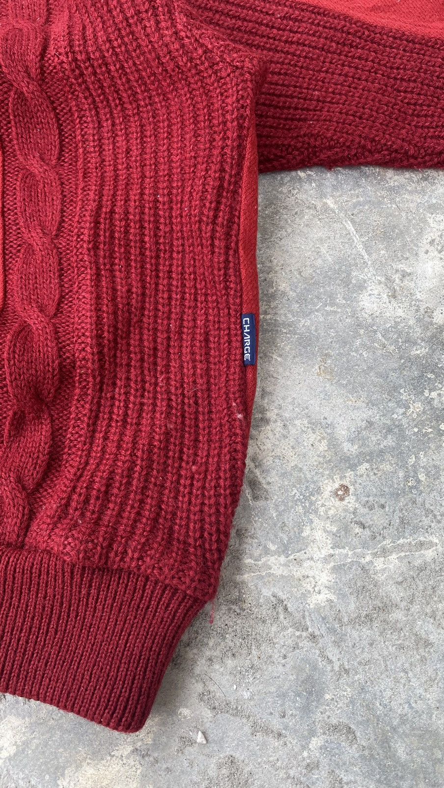 Designer × Vintage Charge by Arnold Palmer Cable Knit Collar Sweater 90s Size US L / EU 52-54 / 3 - 7 Thumbnail