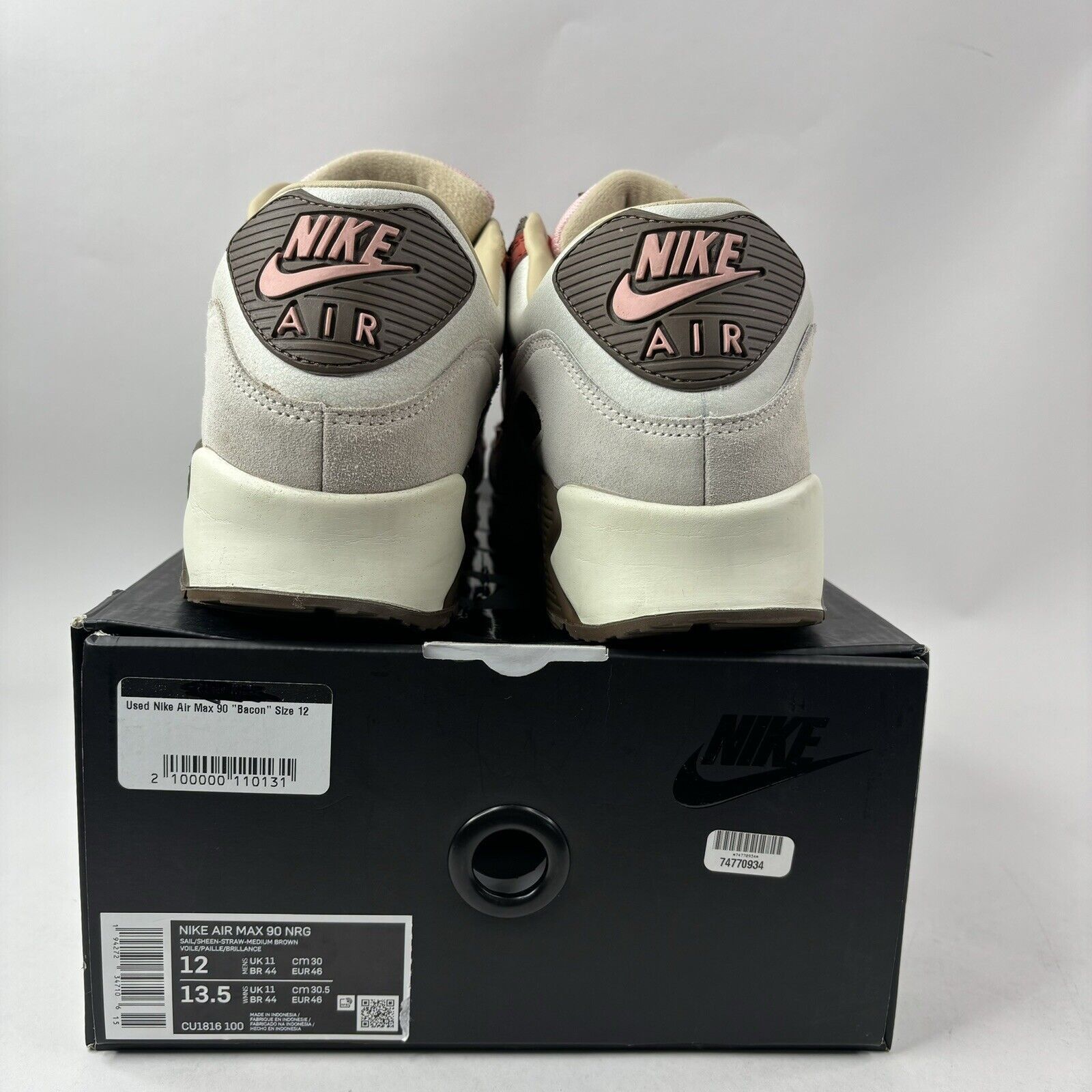 Nike Nike Air Max 90 NRG “Bacon” 2021 CU1816-100 Men’s 12 Worn Size US 12 / EU 45 - 5 Thumbnail