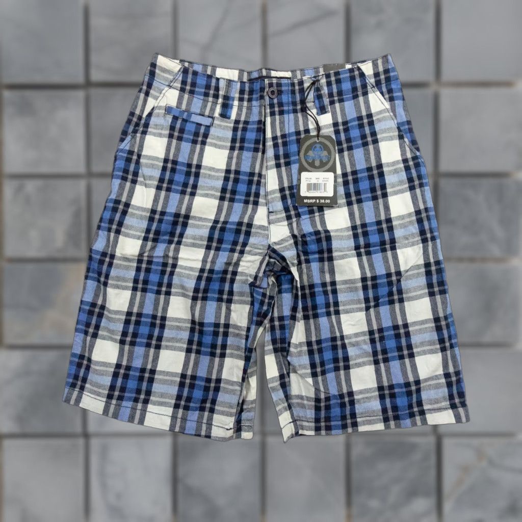 Vintage VINTAGE Monument Men’s Chino Shorts Casual Blue Plaid 32 Inch Inseam Flat Front Size US 32 / EU 48 - 1 Thumbnail