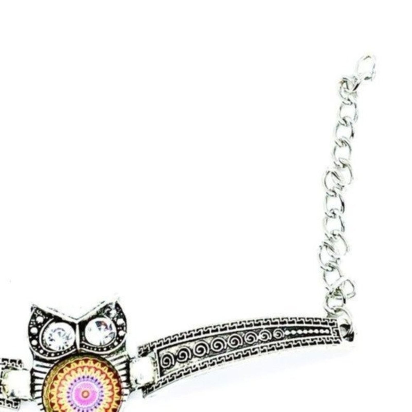 Other Boho Owl Rhinestone Silver-Tone Bracelet NWT Size ONE SIZE - 3 Thumbnail