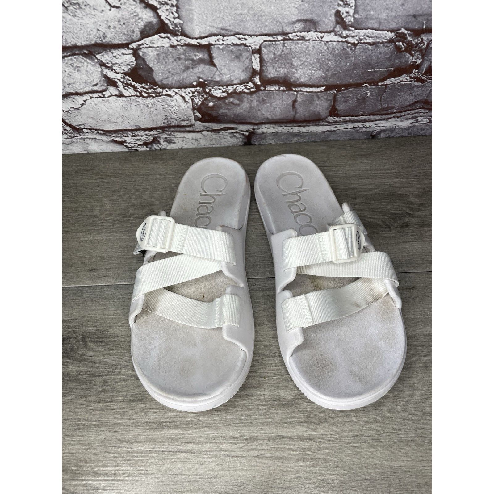 Chaco Chaco Chillo White Textile Synthetic Straps Slides Sandals W Size US 11 / IT 41 - 2 Thumbnail