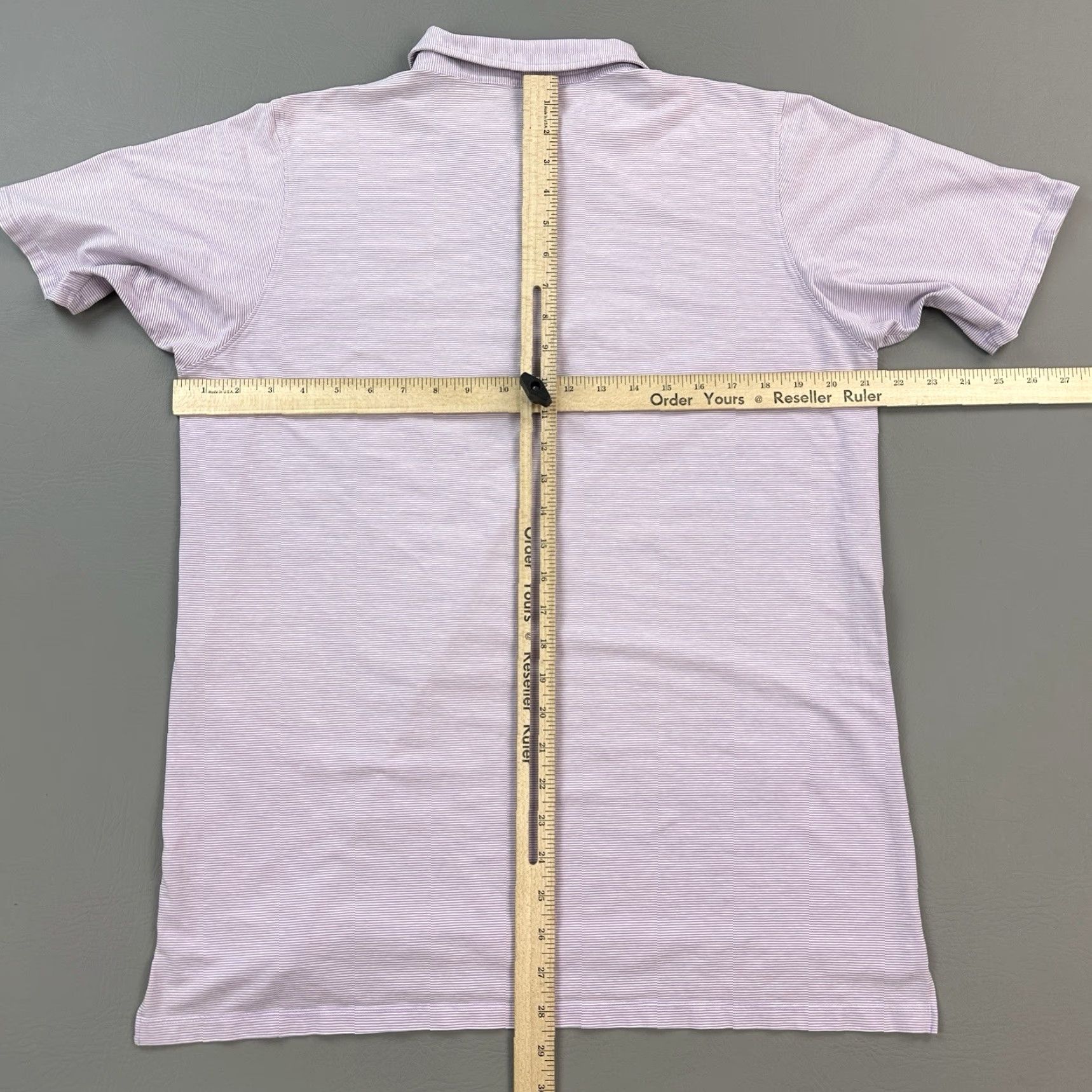 Vintage B Draddy Sport Polo Shirt Mens Large Purple Stripe Embroidered Performance Golf Shirt Size US L / EU 52-54 / 3 - 7 Thumbnail