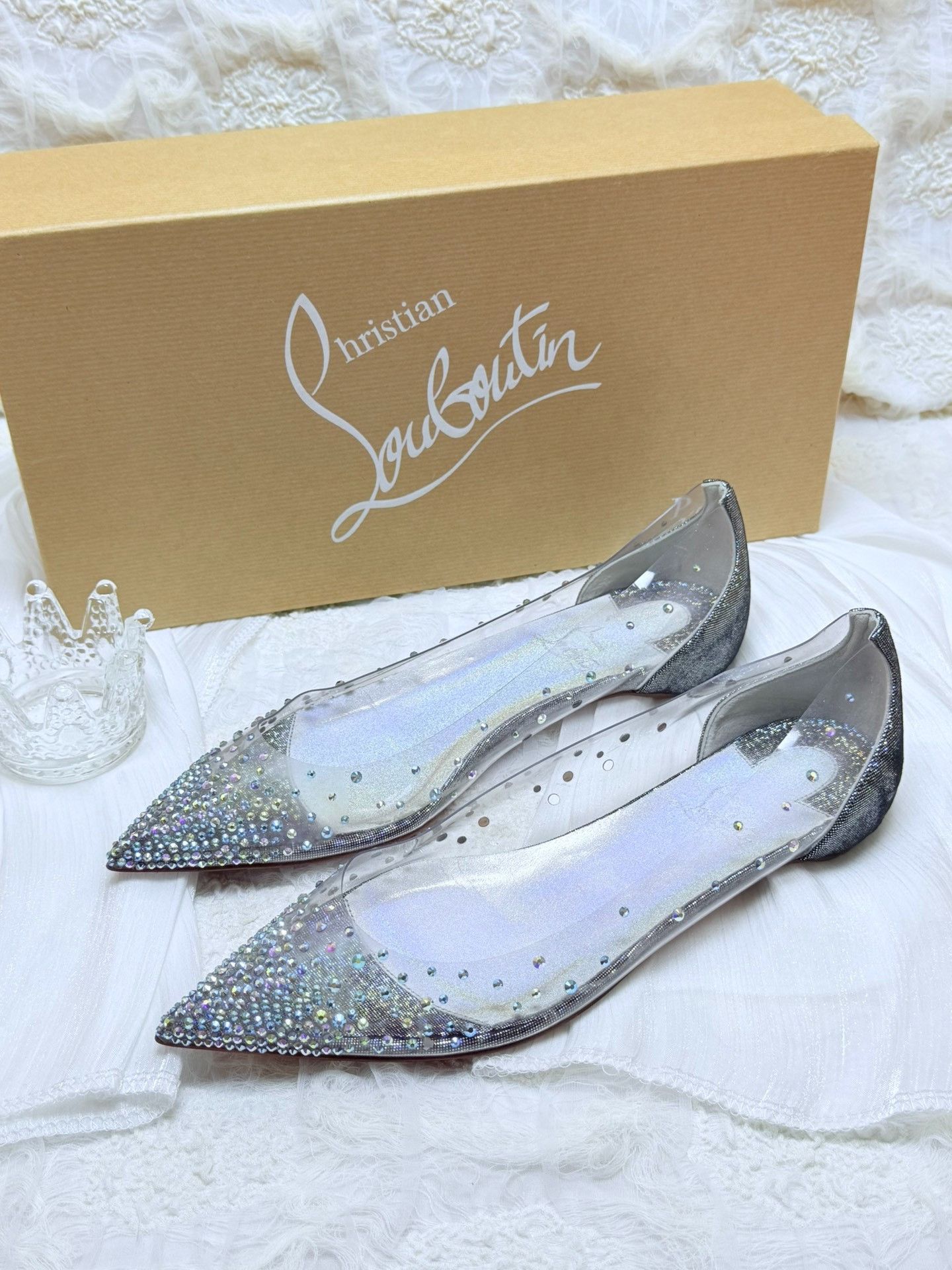Christian Louboutin Christian Louboutin Clear Silver Sandals us_8 Women Size US 8 / IT 38 - 1 Thumbnail