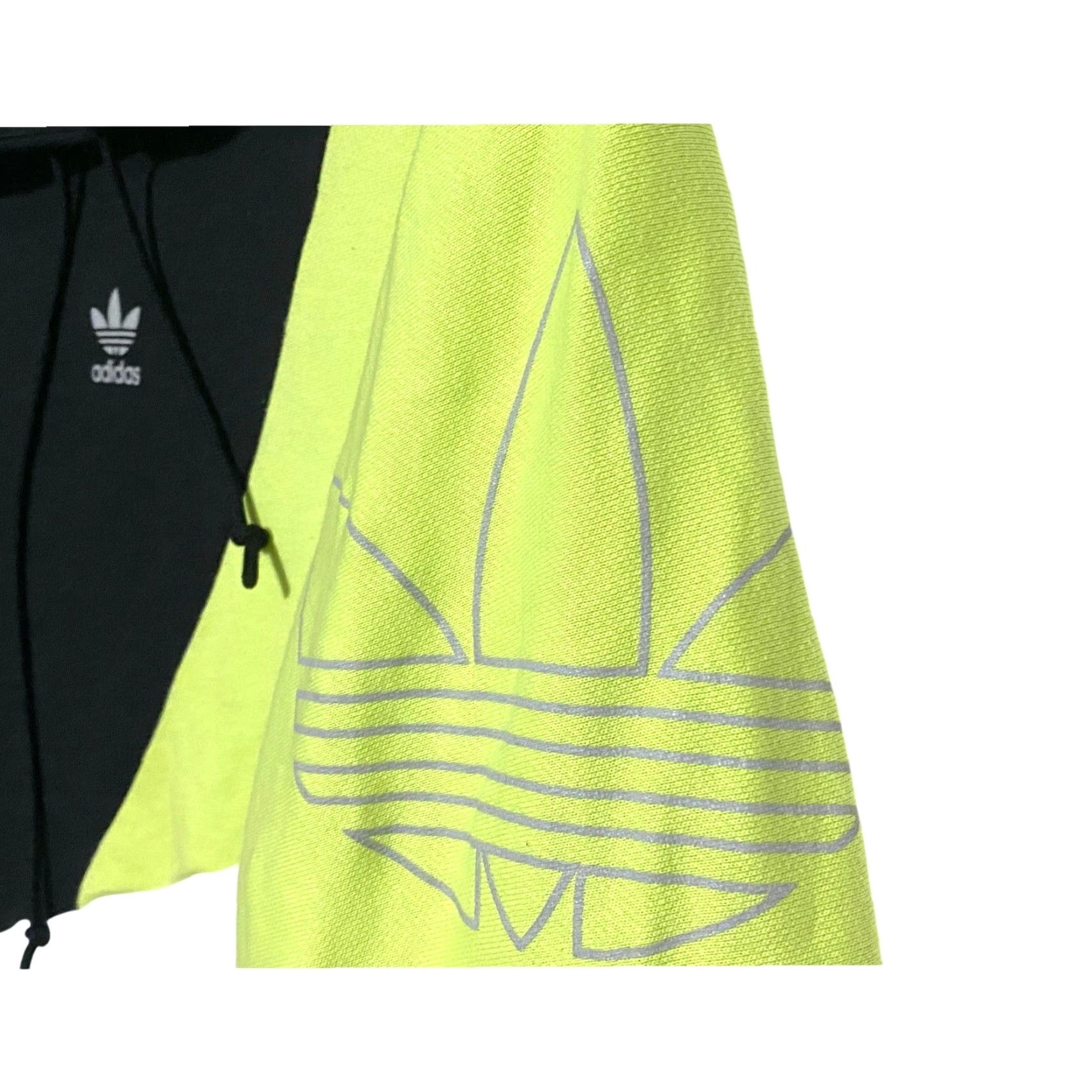 Adidas Adidas Hoodie Color Block Black White Lime Green Y2K Streetwear Loud Womens M Size M / US 6-8 / IT 42-44 - 2 Thumbnail