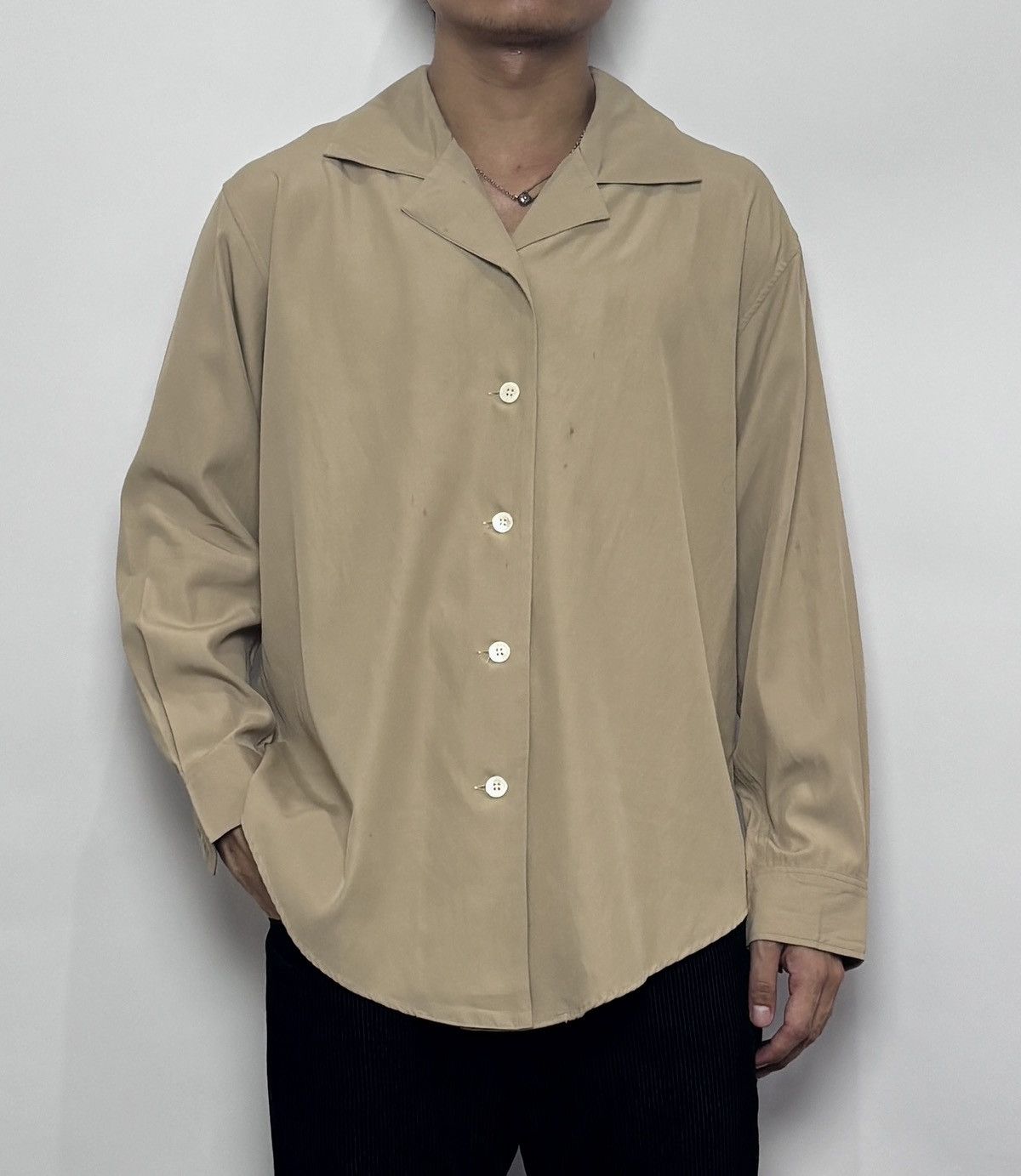Yohji Yamamoto FREE TAX! Workshop Open Collared Longsleeve Shirts | Grailed
