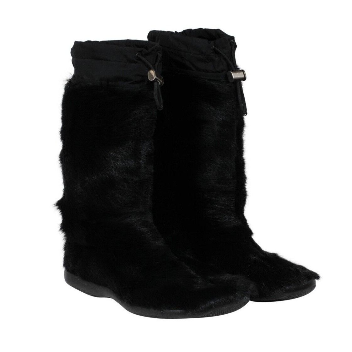 Prada Goat Fur High Top Sneaker Boots Black Fuzzy Size US 10 / EU 43 - 9 Thumbnail
