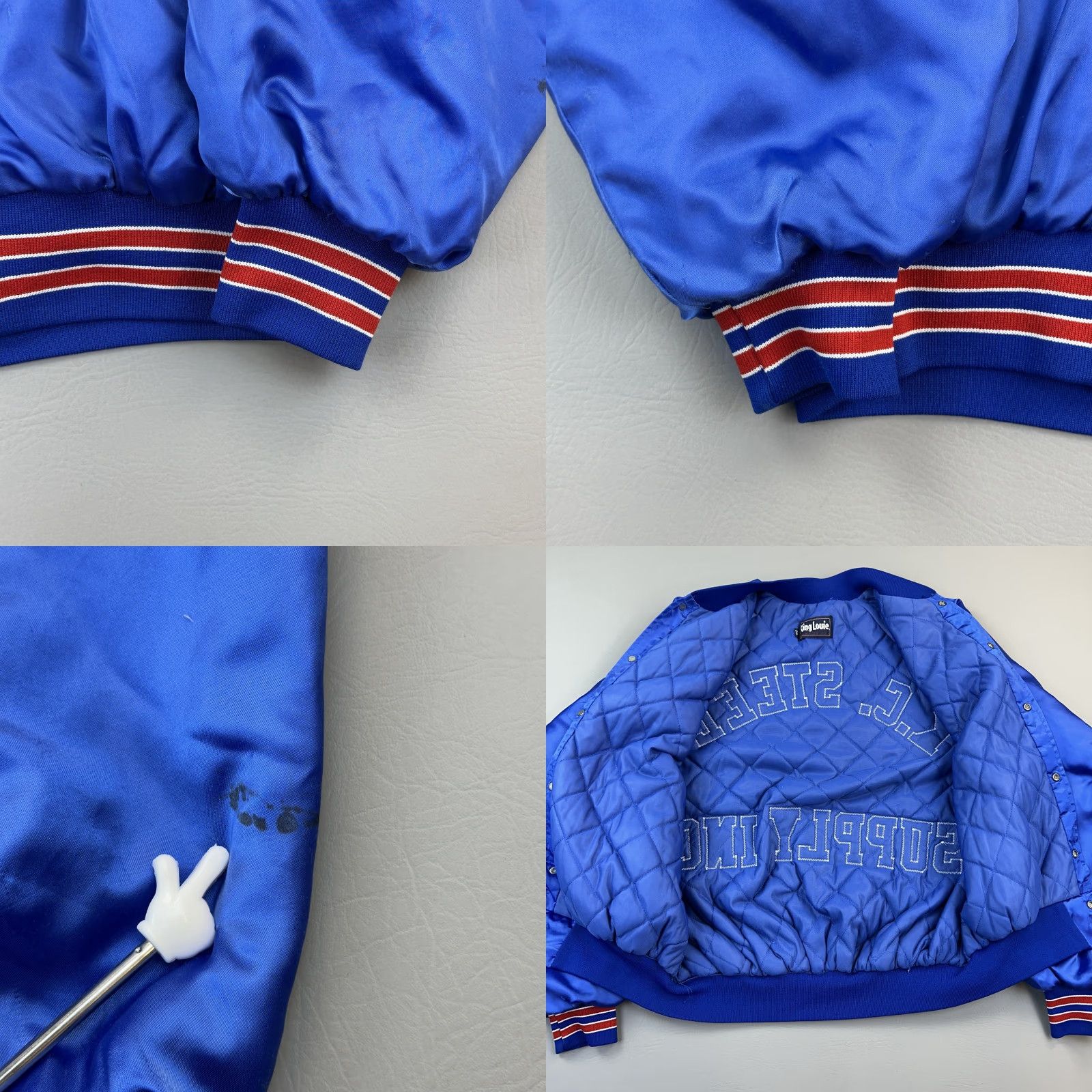Vintage VINTAGE King Louie Jacket Mens 2XL Blue Satin Bomber Jacket 90s USA Baseball Workwear Mens Size US XXL / EU 58 / 5 - 9 Thumbnail