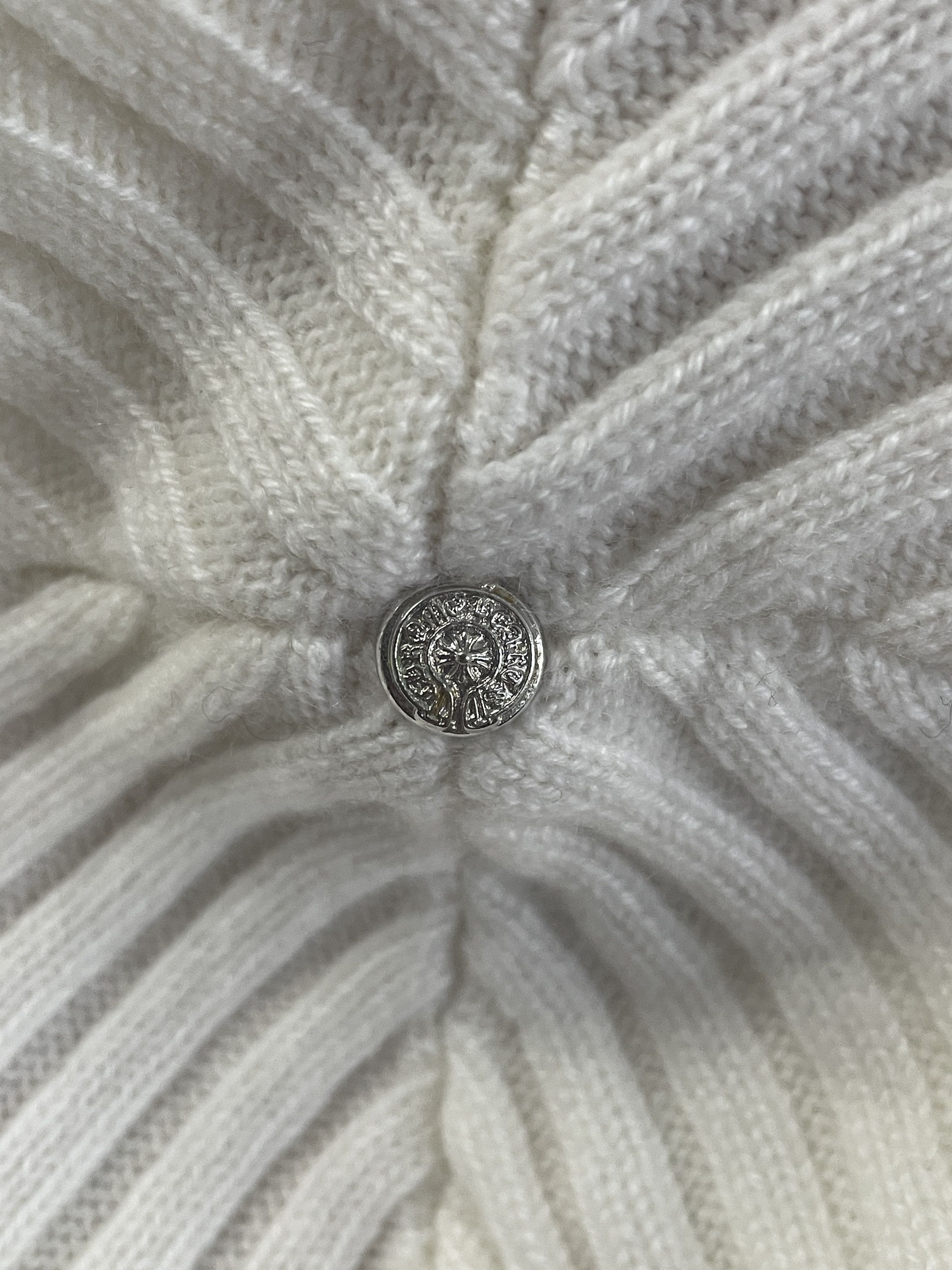 Chrome Hearts Chrome Hearts Cross Patch Cashmere White Beanie Size ONE SIZE - 4 Thumbnail