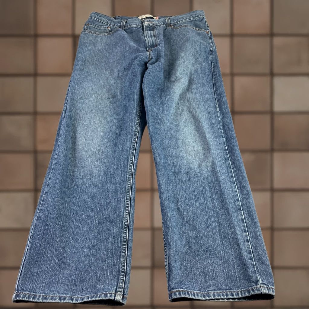 Levi's VINTAGE Levi's Jeans Mens 38x32 Blue 569 Loose Straight Denim Y2K Regular Inseam 30 Mens Jeans Brown Logo Size US 38 / EU 54 - 1 Thumbnail
