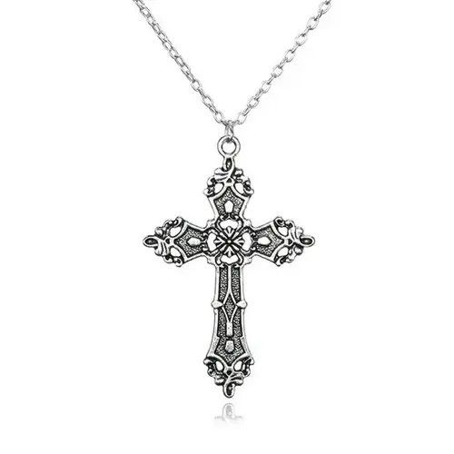 Designer × Vintage Vintage Cross Pendant Necklace Gothic Grunge style chain Y2k Size ONE SIZE - 1 Thumbnail