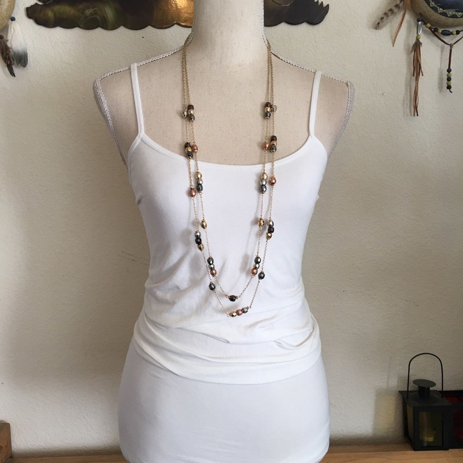 Vintage Vintage double strand metallic beads necklace Size ONE SIZE - 4 Thumbnail