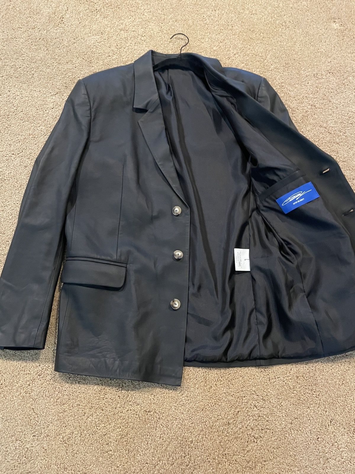 Anton Belinskiy Anton Belinsky Light Leather Blazer Size US L / EU 52-54 / 3 - 2 Thumbnail