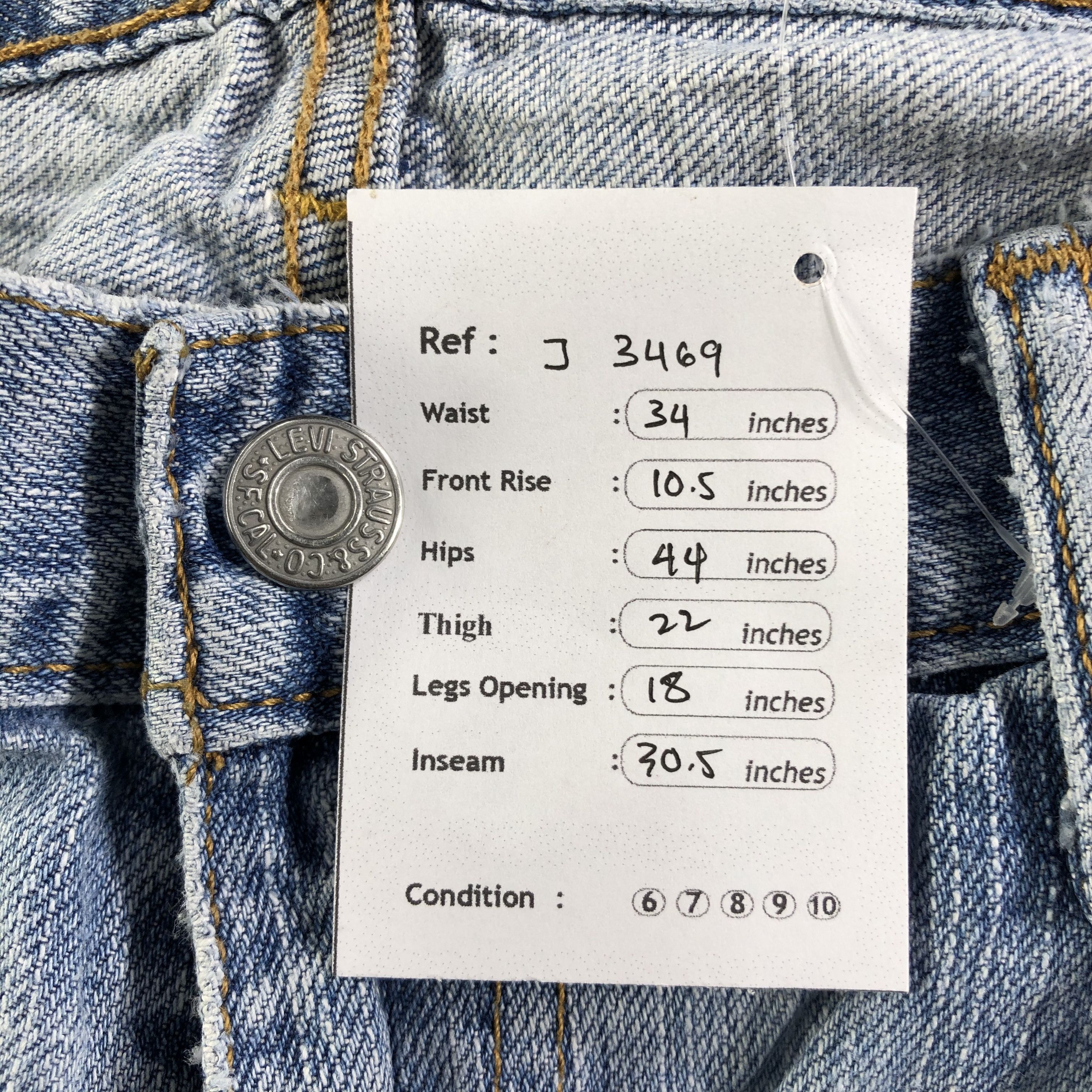 Levi's Vintage Light Wash Levis 527 Jeans-J3469 Size 34" / US 12 / IT 48 - 14 Thumbnail