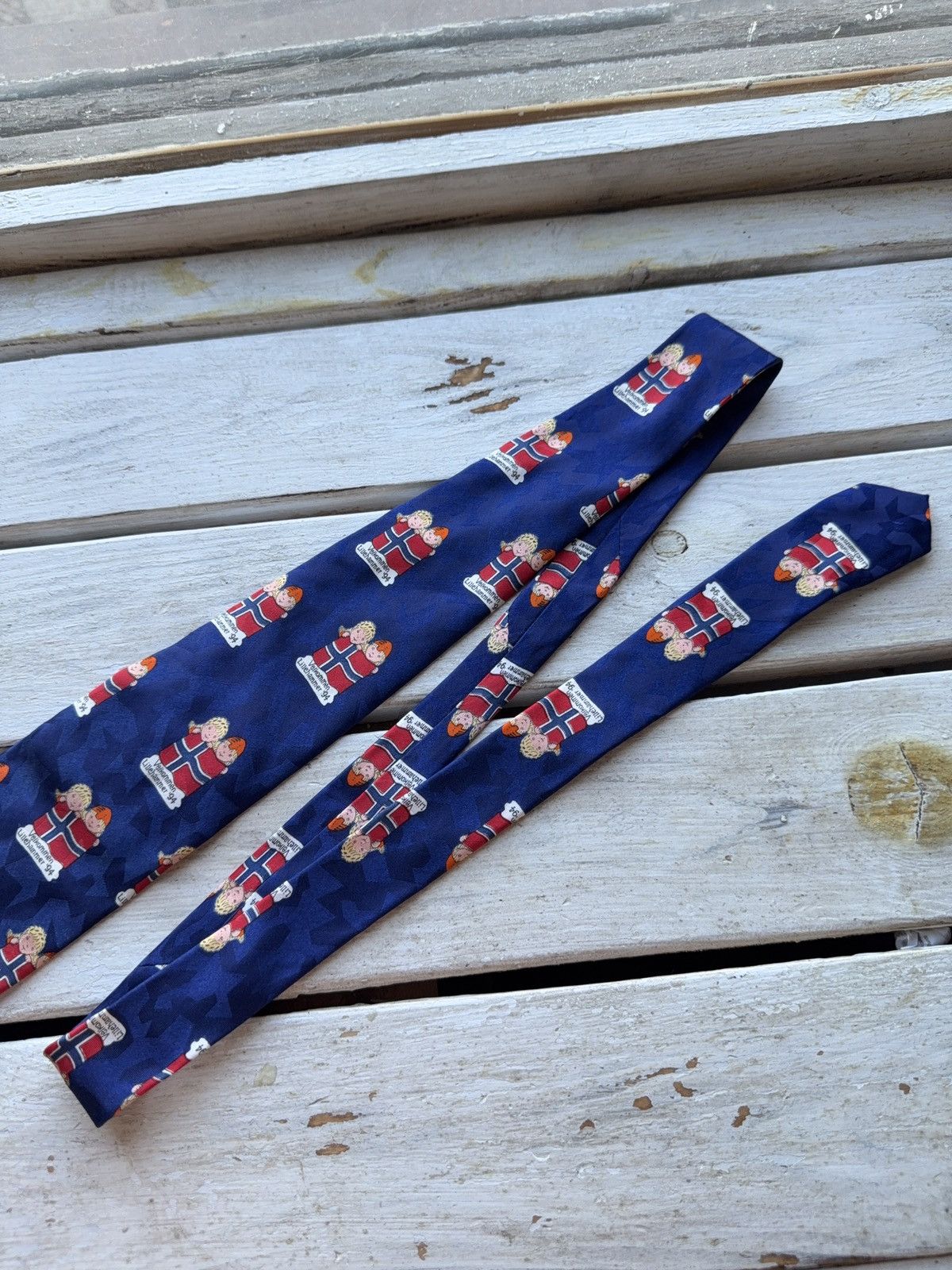 UEFA × Vintage Vintage 1994 Lillehammer Winter Olympics Tie Norway Flag Size ONE SIZE - 3 Thumbnail