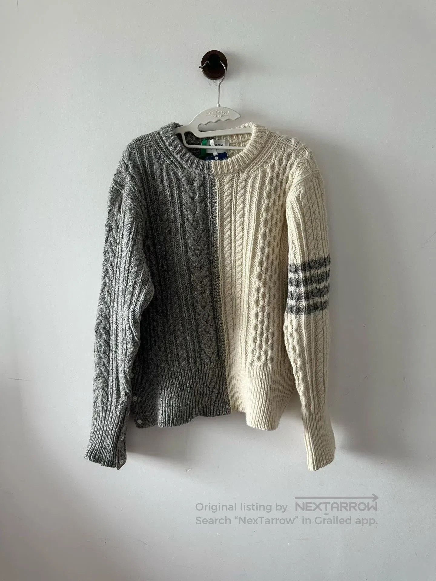 Thom Browne Thom Browne Gray White Wool Sweater. Size US XXL / EU 58 / 5 - 1 Thumbnail