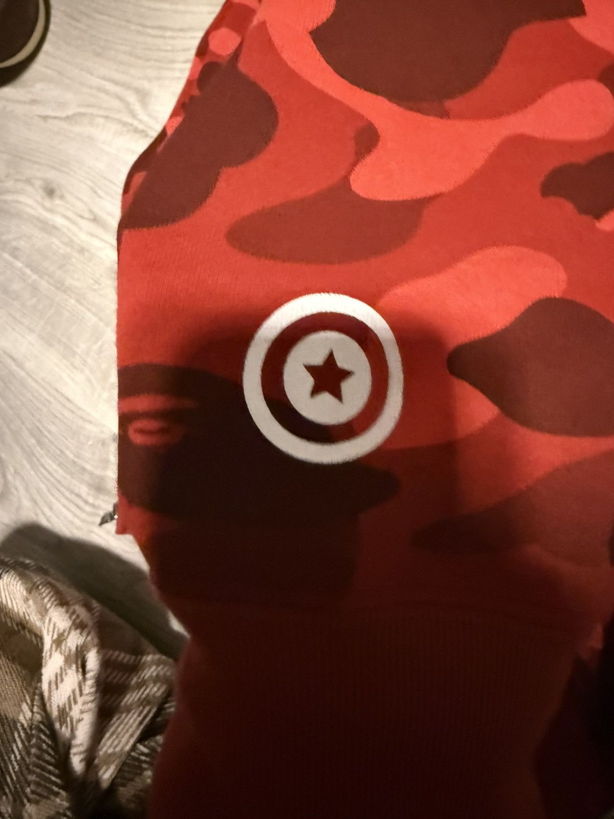 Bape bape camo split hoodie red black Size US XL / EU 56 / 4 - 9 Thumbnail