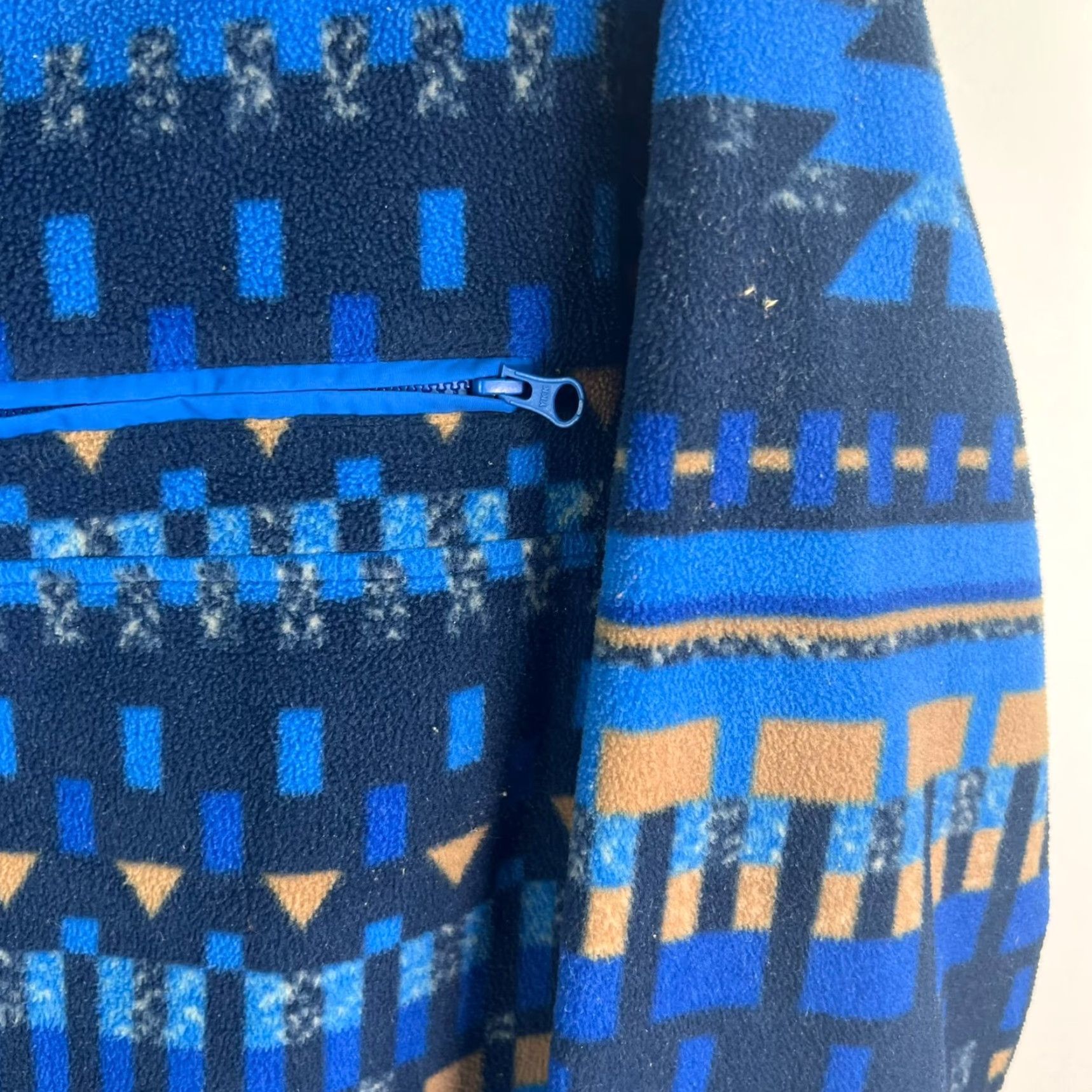 Vintage Columbia Sweatshirt Adult L Mens Blue Powder Keg Fleece Pullover Jacket Aztec Southwestern Size US L / EU 52-54 / 3 - 4 Thumbnail