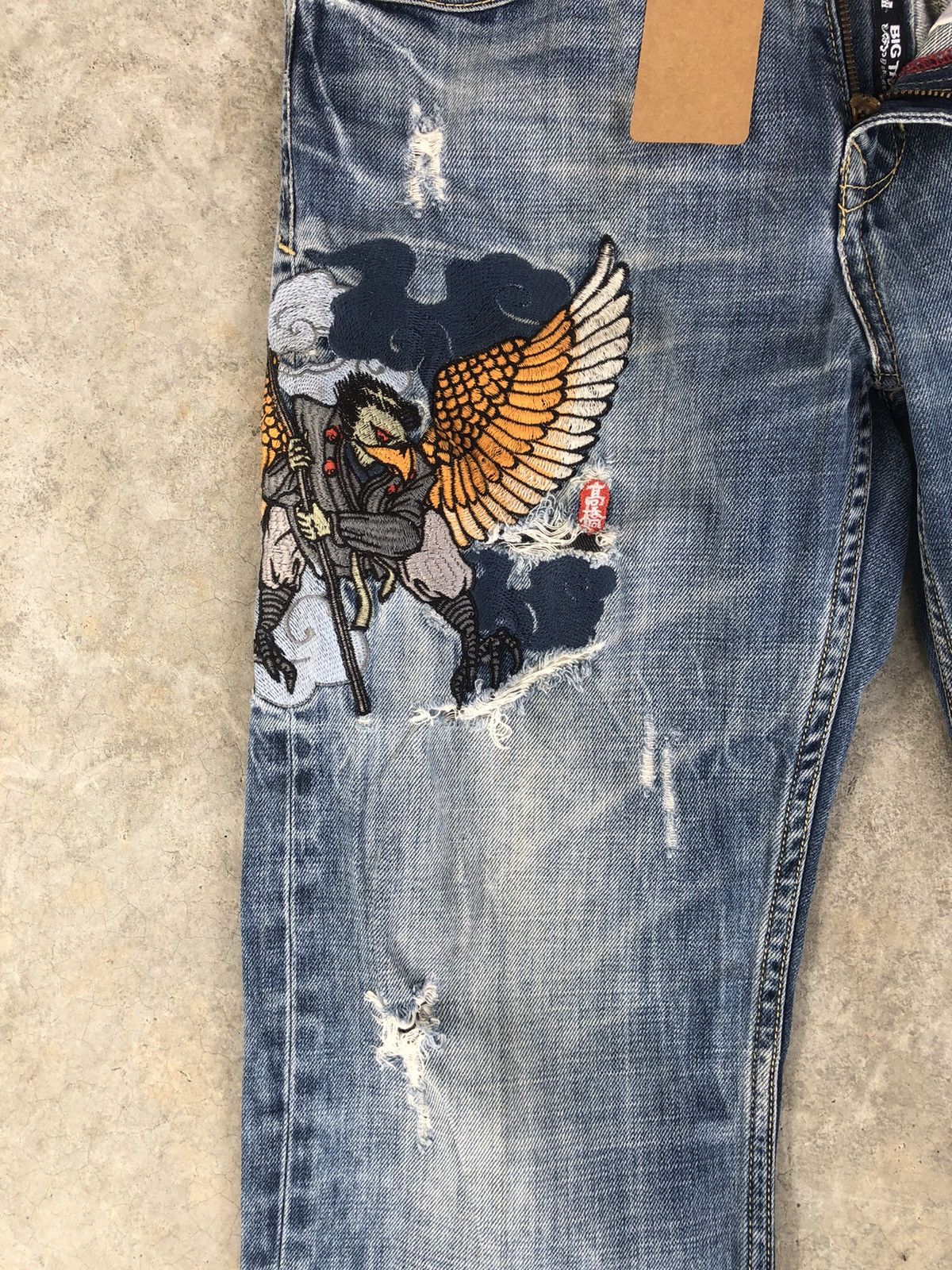 Japanese Brand Japanese Big Train Embroidered Jeans Distressed Jeans Size US 29 - 15 Thumbnail