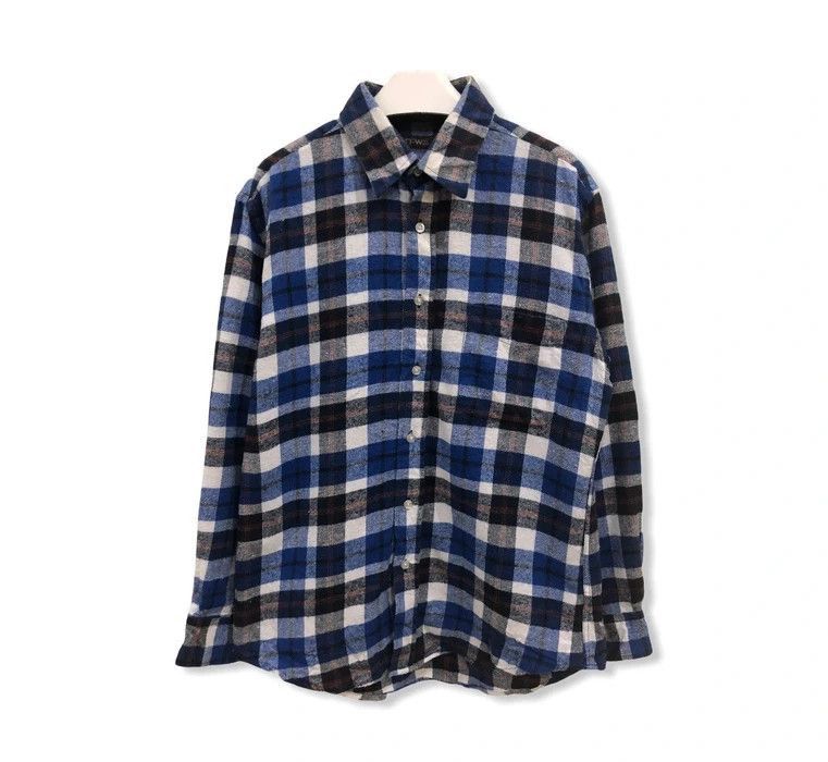Flannel × Vintage Vintage The First Wave Checked Plaid Tartan Flannel Shirt 👕 Size US M / EU 48-50 / 2 - 1 Thumbnail