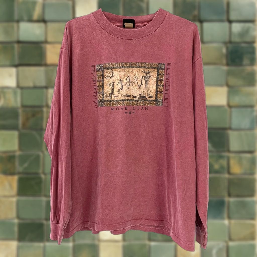 Vintage Vintage Prairie Mountain T-Shirt Large Pink Nature Graphic Tee Shirt Unisex Adults XXL? No, L. Size US L / EU 52-54 / 3 - 1 Thumbnail